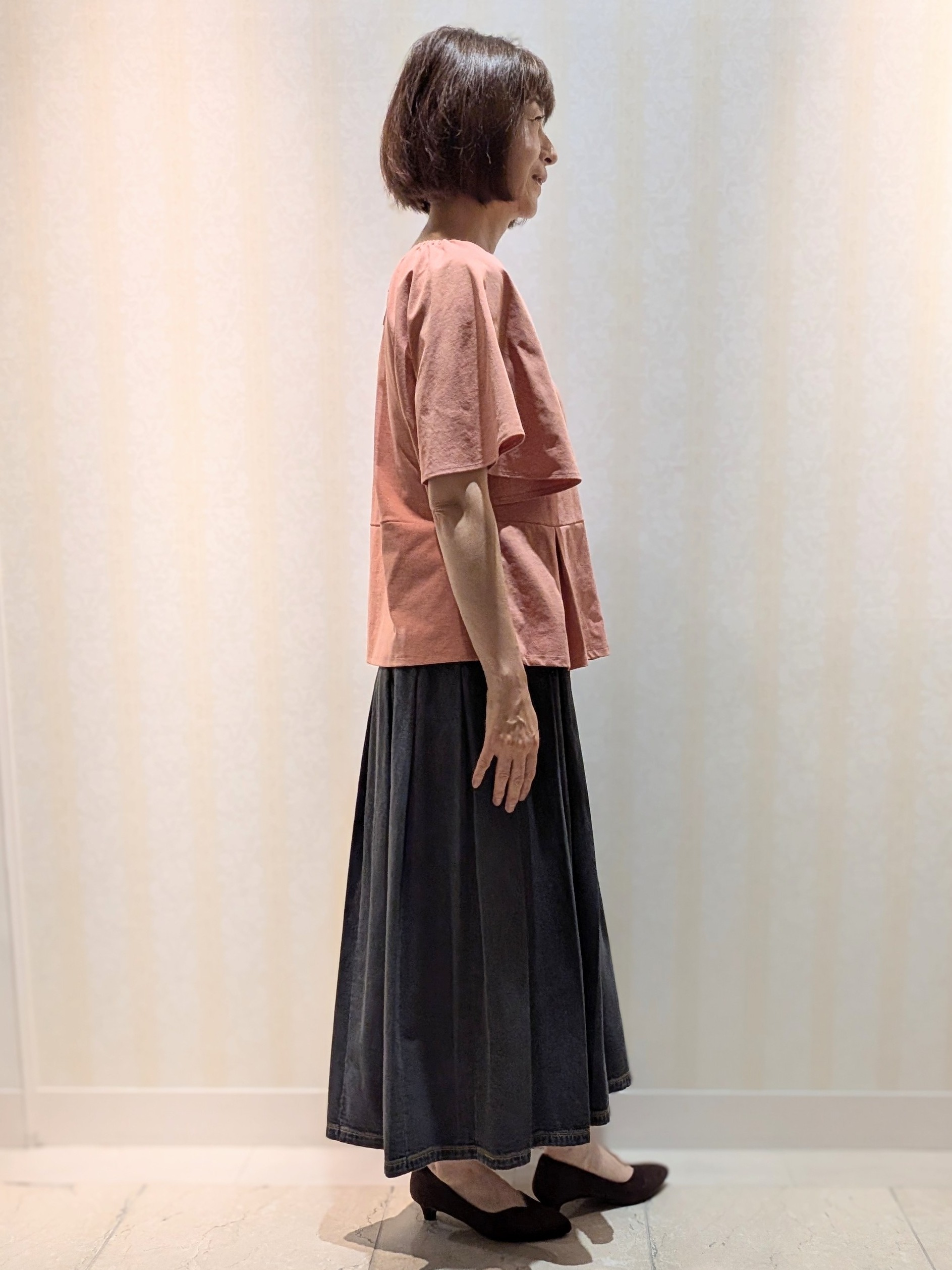 Ariさんの「Reflect｜【UVカット／接触冷感／吸水速乾】フレアスリーブペプラムカットソー」を使ったコーディネート