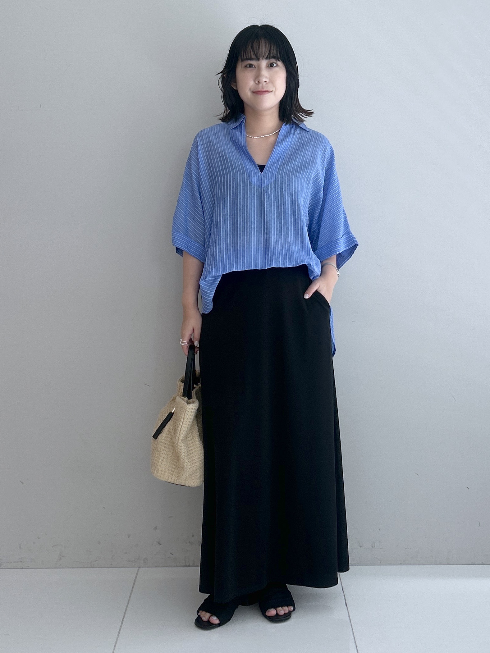 Hirokaさんの「grove｜【洗濯機◎・体型カバー】ON/OFF使える、シアースキッパーシャツ」を使ったコーディネート