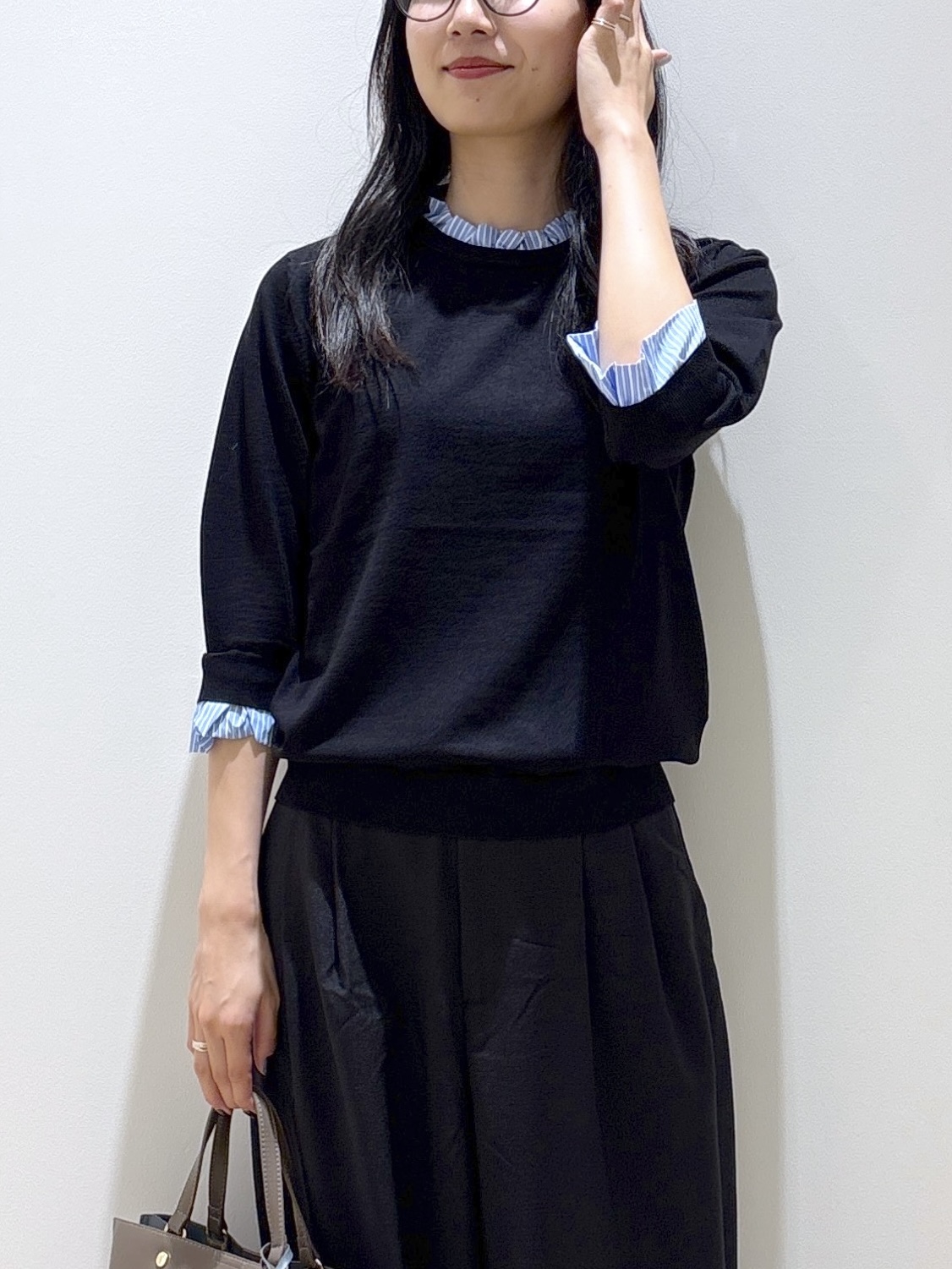 sachikoさんの「OPAQUE.CLIP｜【UVケア／遮熱性】フリルドッキングニット《洗濯機OK》」を使ったコーディネート