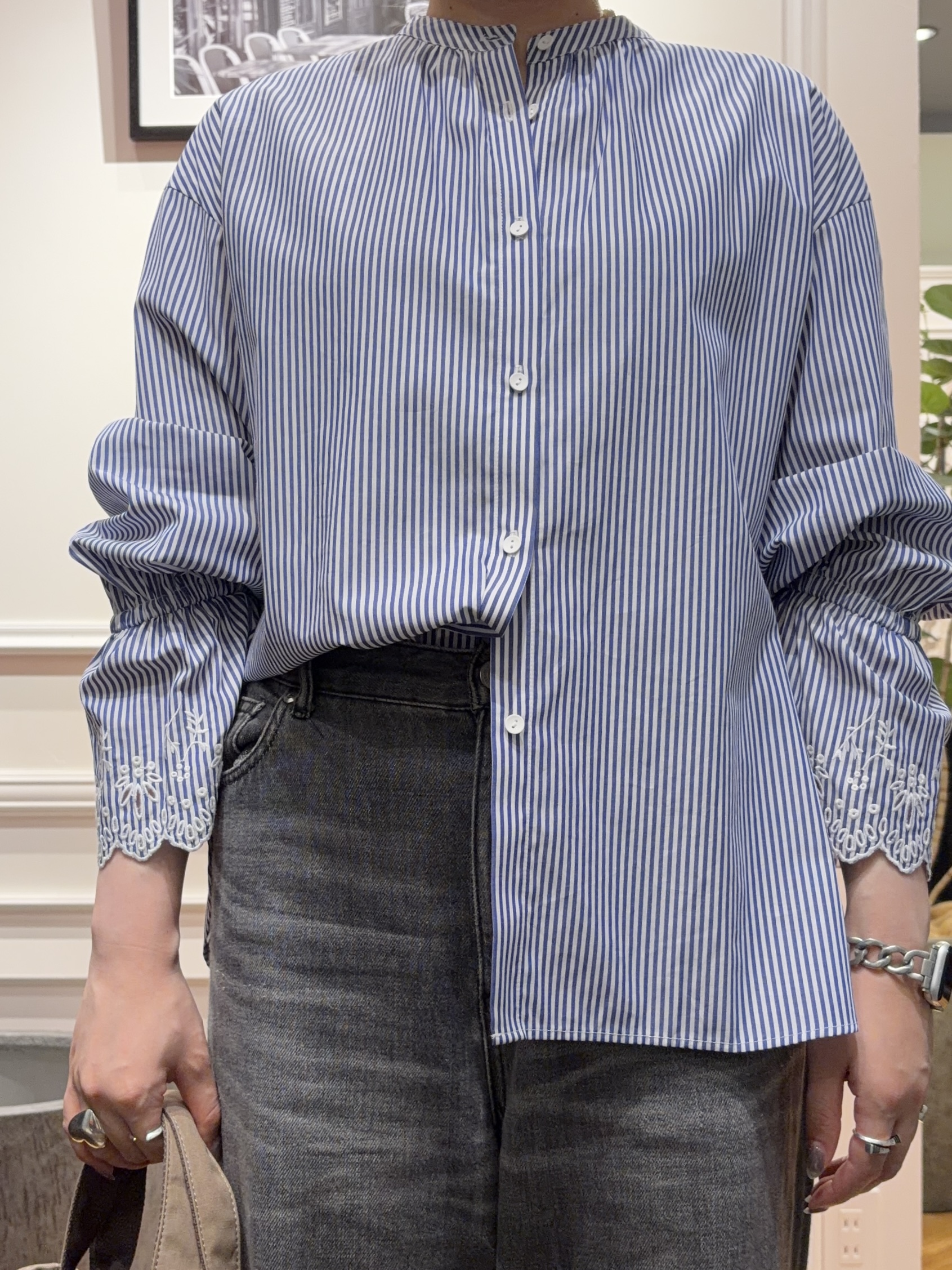 SAKAIさんの「DRESSTERIOR｜エンブロイダリースリーブ ブラウス」を使ったコーディネート