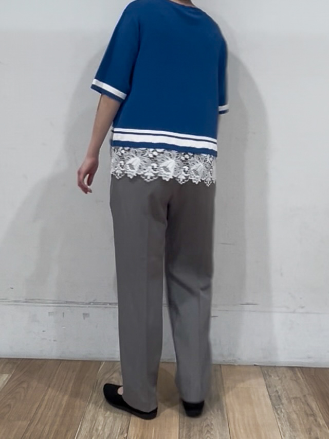 山さんさんの「grove｜【シリーズ累計36万枚／UVカット・ひんやり・洗濯機OK】やわらかドライタッチレースドッキングニット」を使ったコーディネート