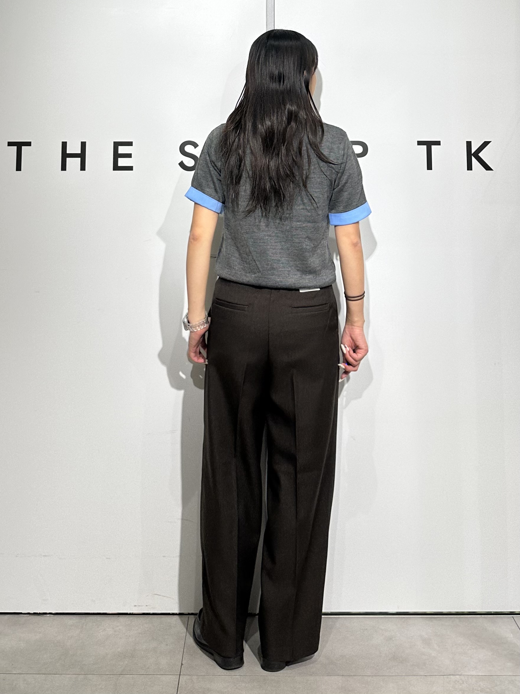 cottonさんの「THE SHOP TK｜POLO BCS/アーガイル5分袖ニット」を使ったコーディネート