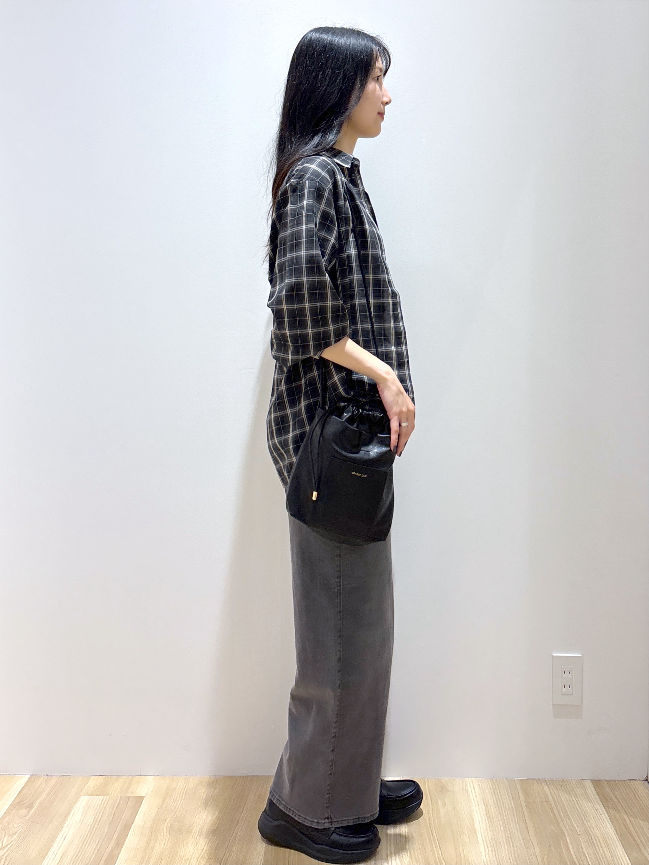 sachikoさんの「OPAQUE.CLIP｜チェック柄シャツ【洗濯機OK】」を使ったコーディネート