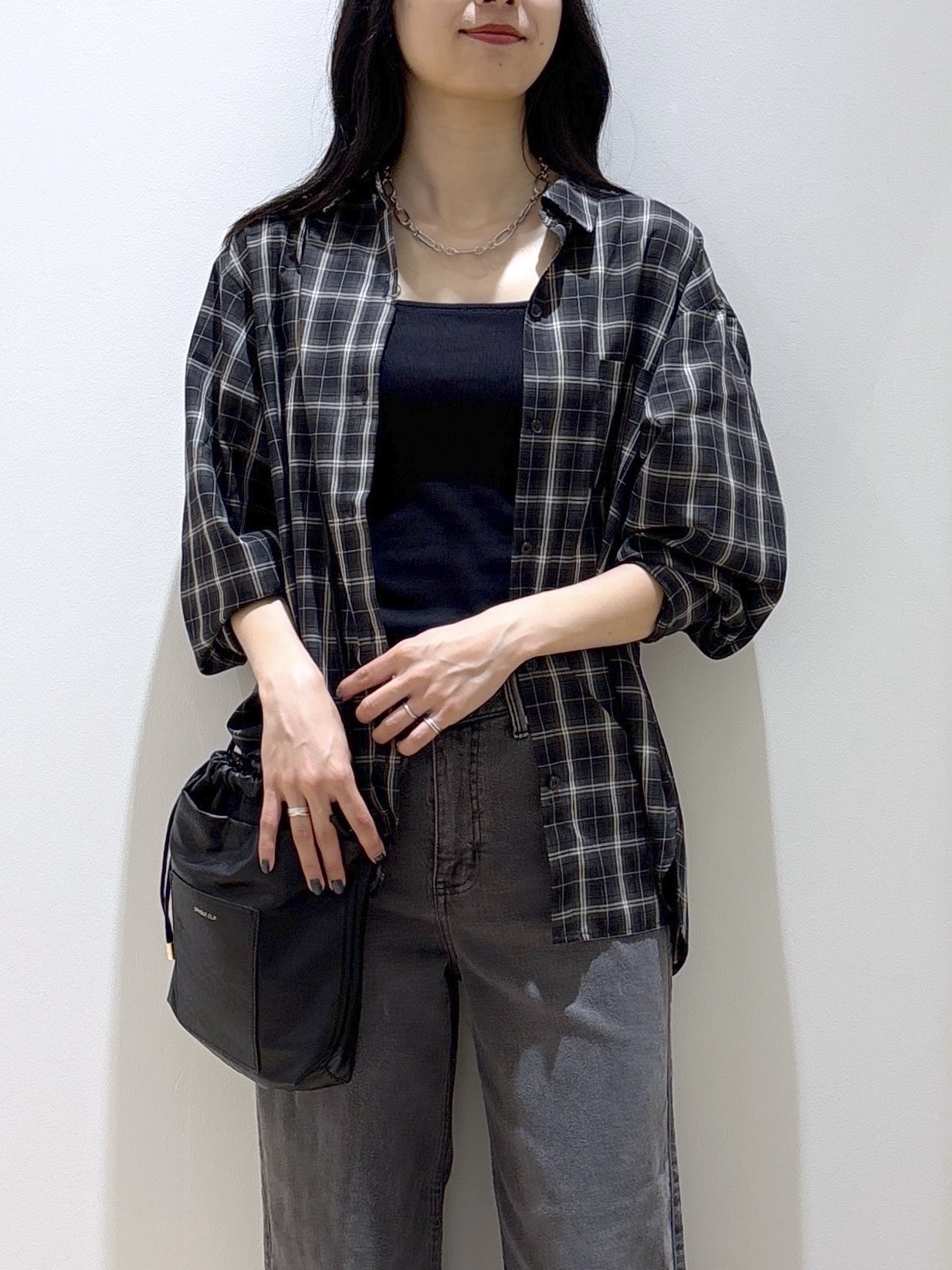 sachikoさんの「OPAQUE.CLIP｜チェック柄シャツ【洗濯機OK】」を使ったコーディネート