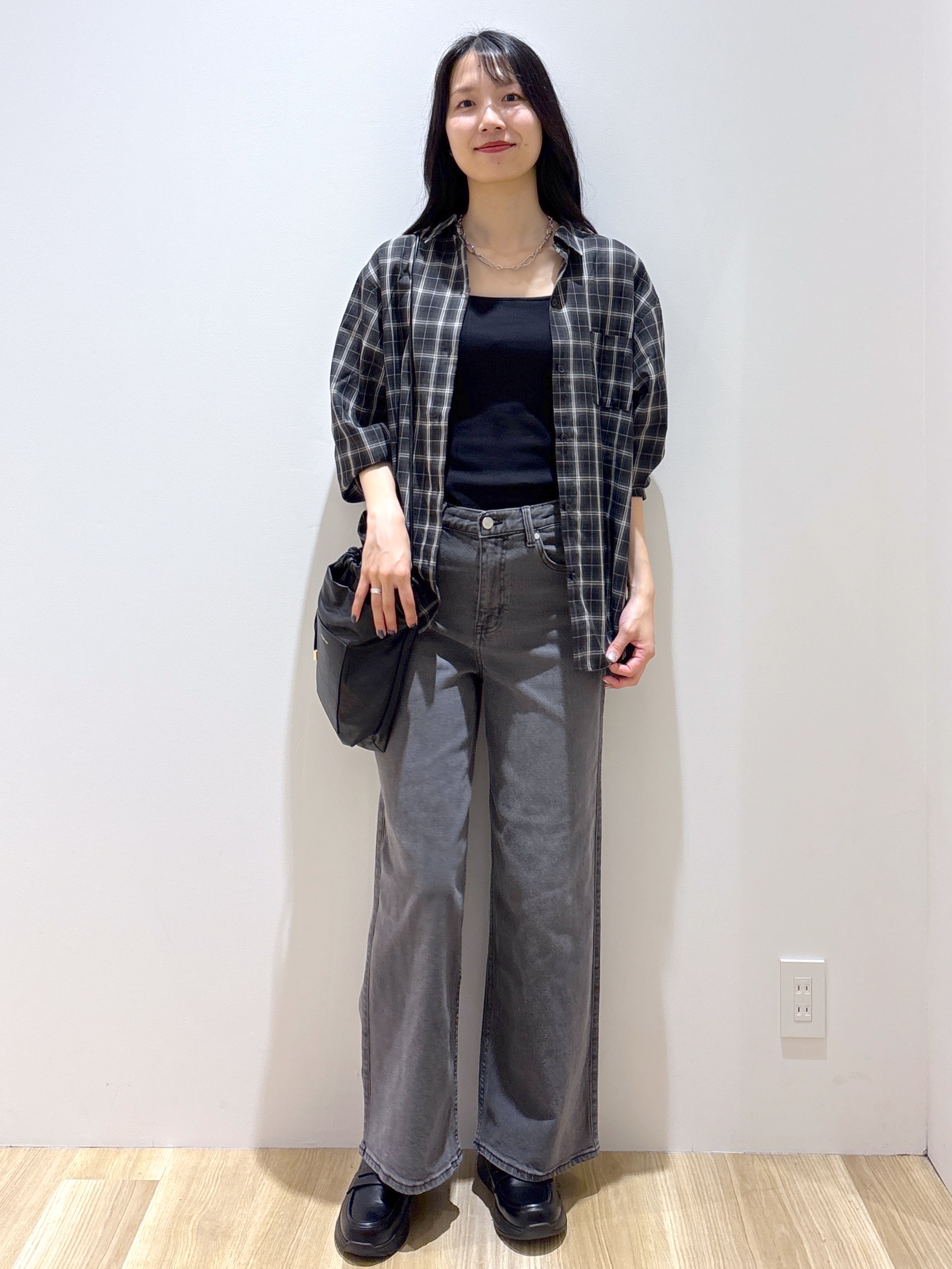 sachikoさんの「OPAQUE.CLIP｜チェック柄シャツ【洗濯機OK】」を使ったコーディネート
