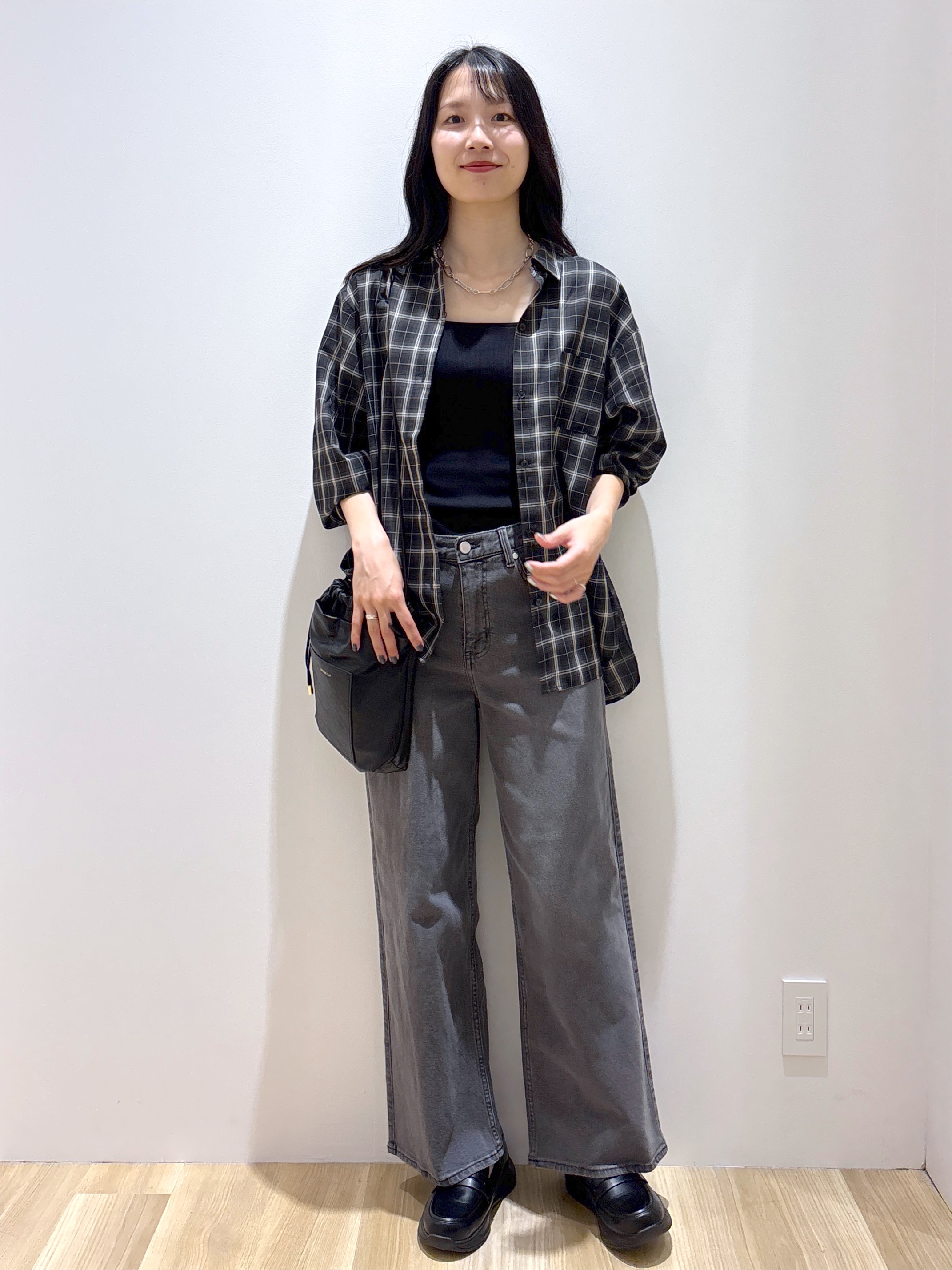 sachikoさんの「OPAQUE.CLIP｜チェック柄シャツ【洗濯機OK】」を使ったコーディネート