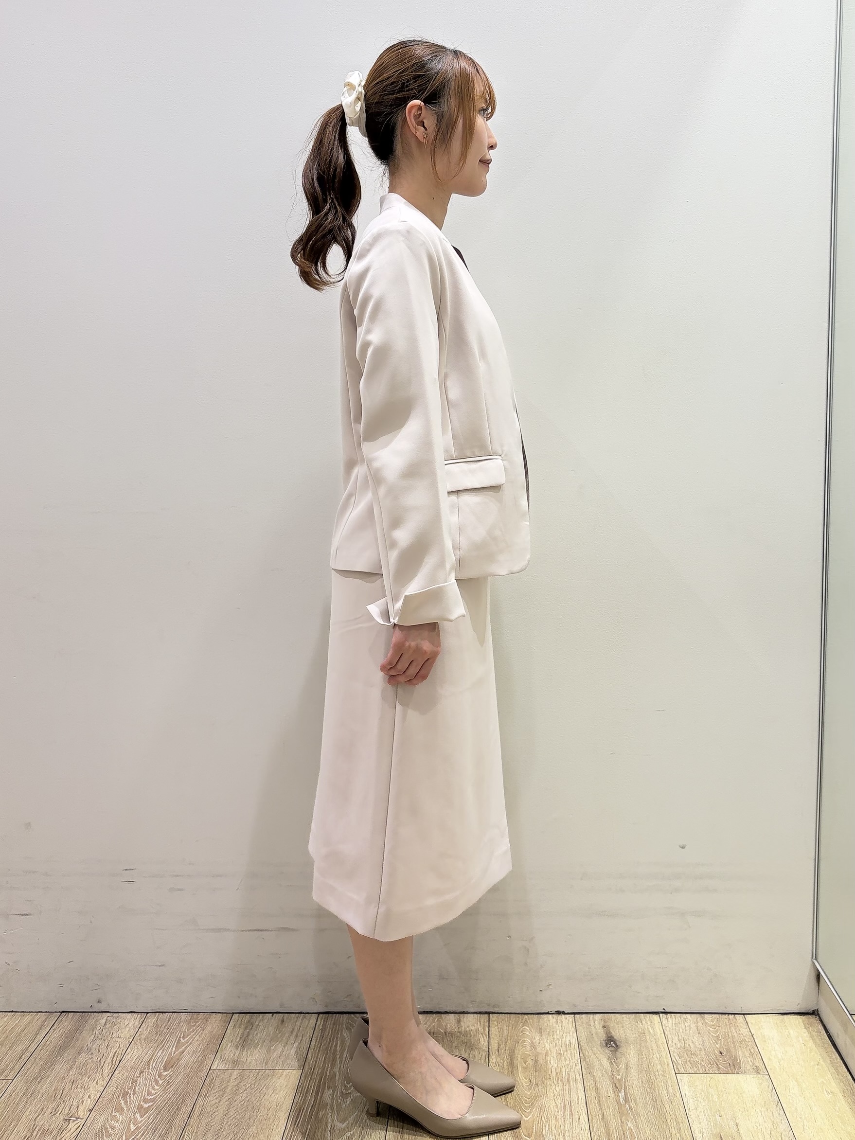 MOMOさんの「index｜【防シワ】セットアップ可 ダブルクロスノーカラージャケット《洗濯機OK／イージーアイロン／ストレッチ」を使ったコーディネート
