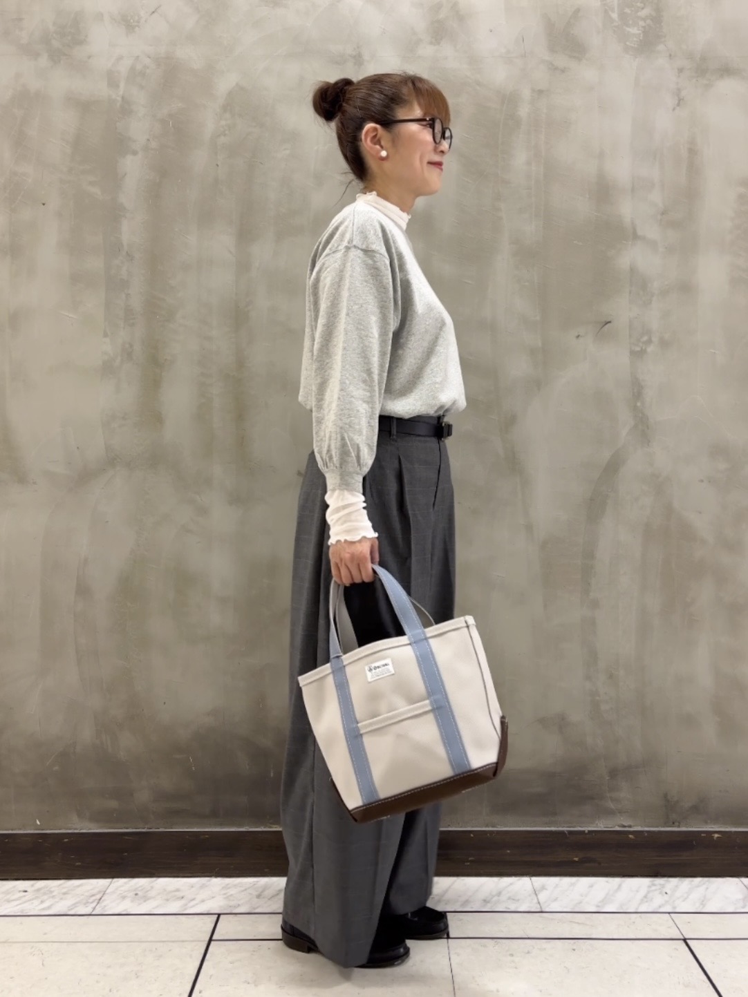 Yasucoさんの「Dessin｜バックヘンリーカットソー長袖」を使ったコーディネート