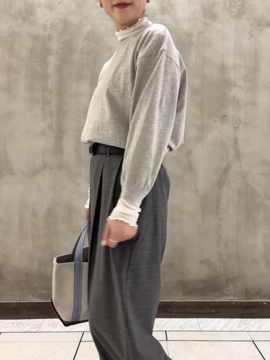 Yasucoさんの「Dessin｜バックヘンリーカットソー長袖」を使ったコーディネート