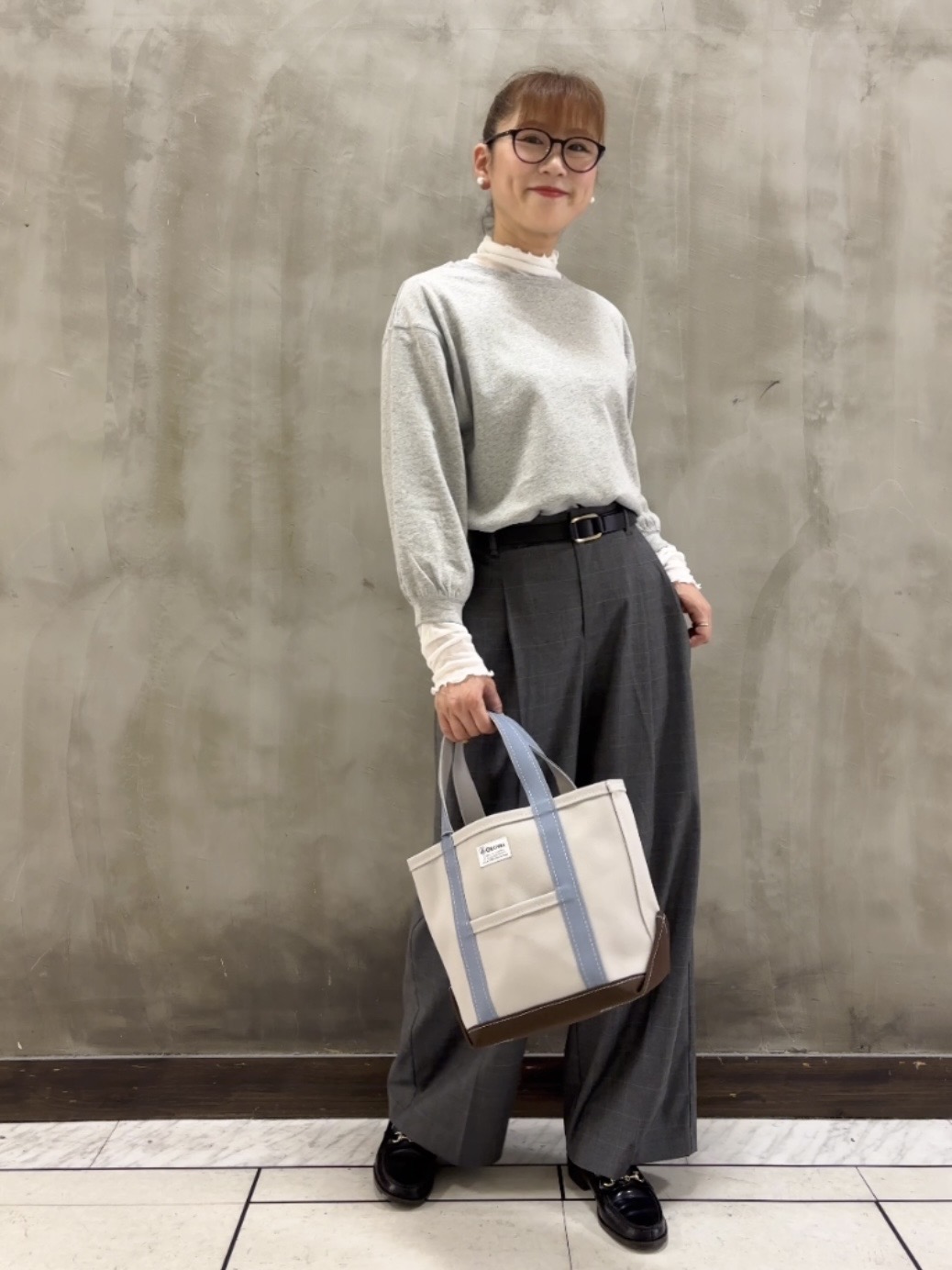 Yasucoさんの「Dessin｜バックヘンリーカットソー長袖」を使ったコーディネート