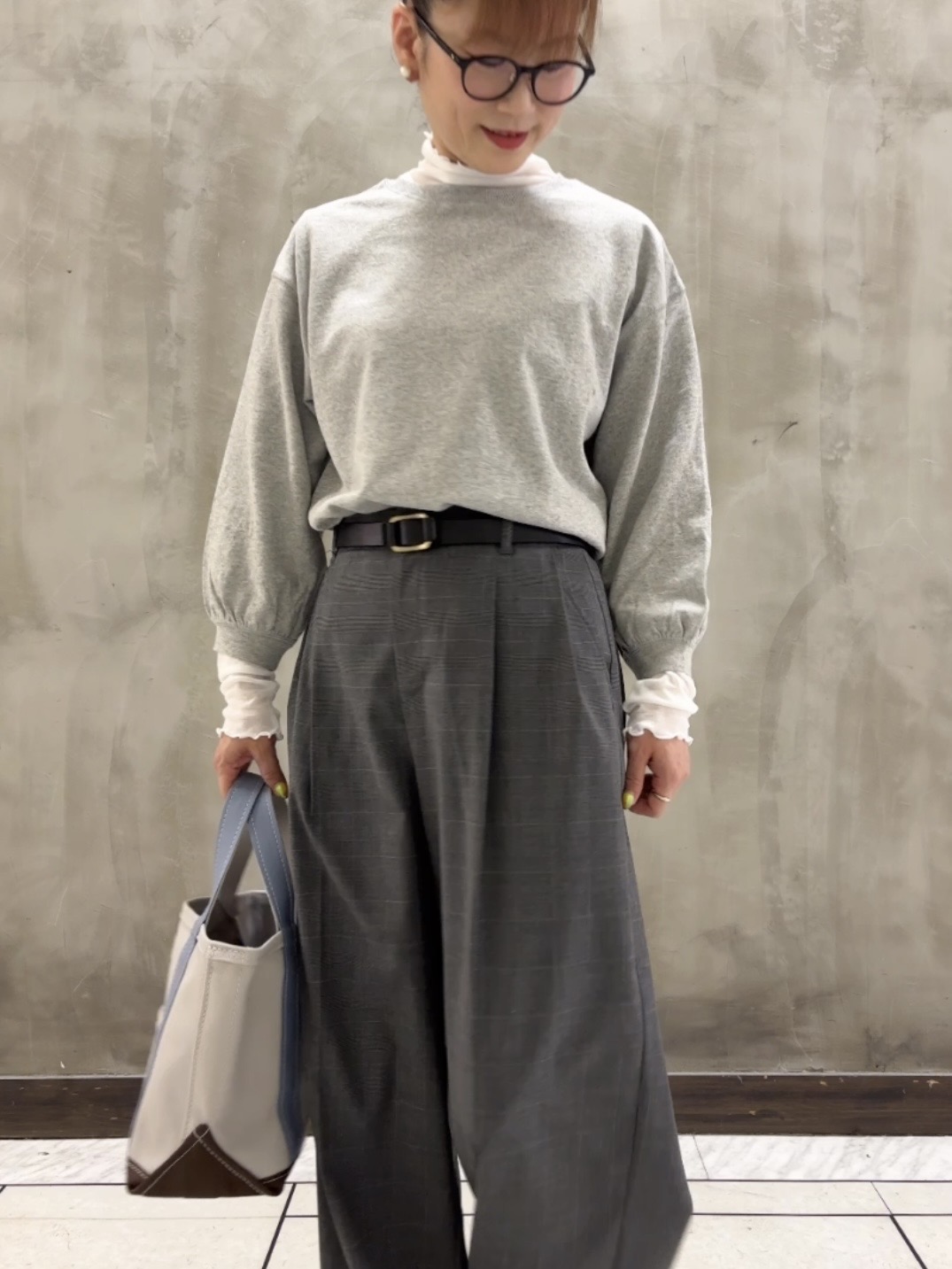 Yasucoさんの「Dessin｜バックヘンリーカットソー長袖」を使ったコーディネート