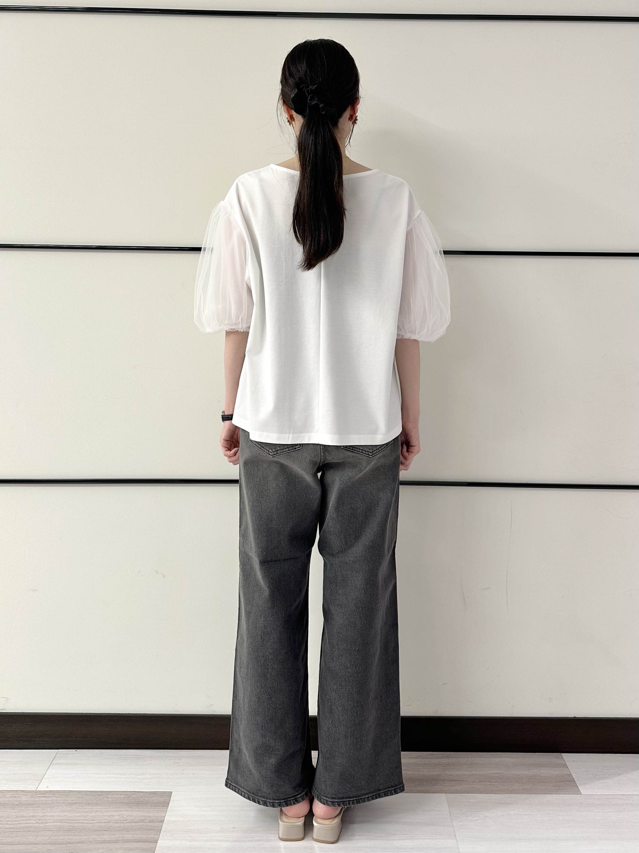 Momoさんの「Reflect｜【UVカット／接触冷感／吸水速乾】チュールスリーブプルオーバー」を使ったコーディネート