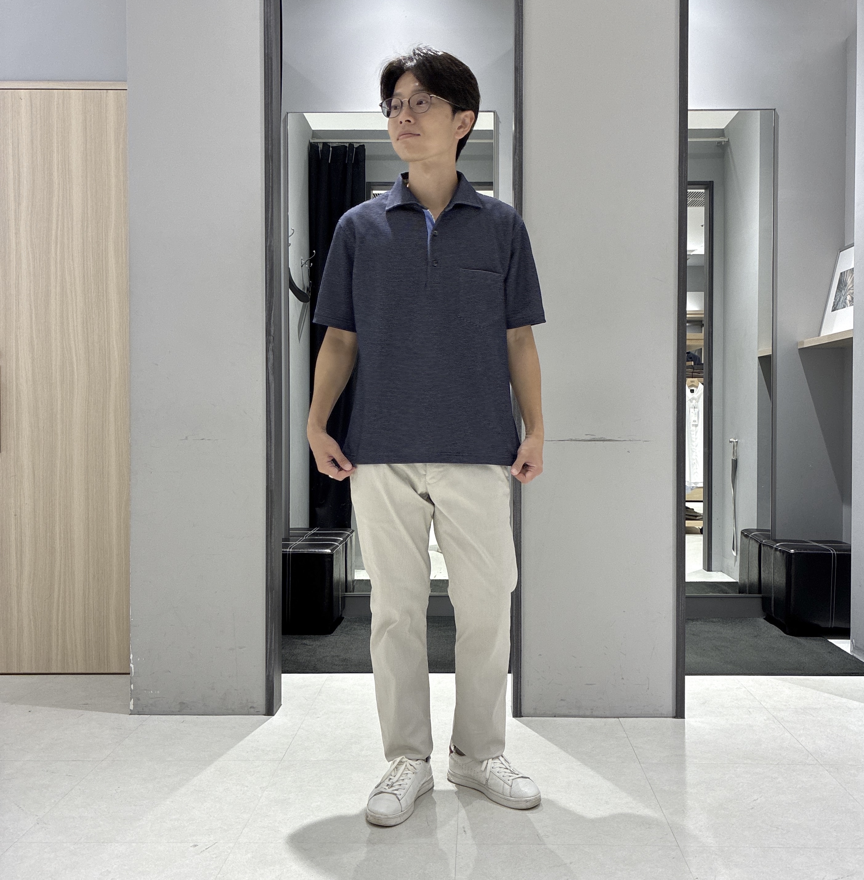 わいずみさんの「TAKEO KIKUCHI｜【抗菌防臭】ステイフレッシュ ポロシャツ」を使ったコーディネート