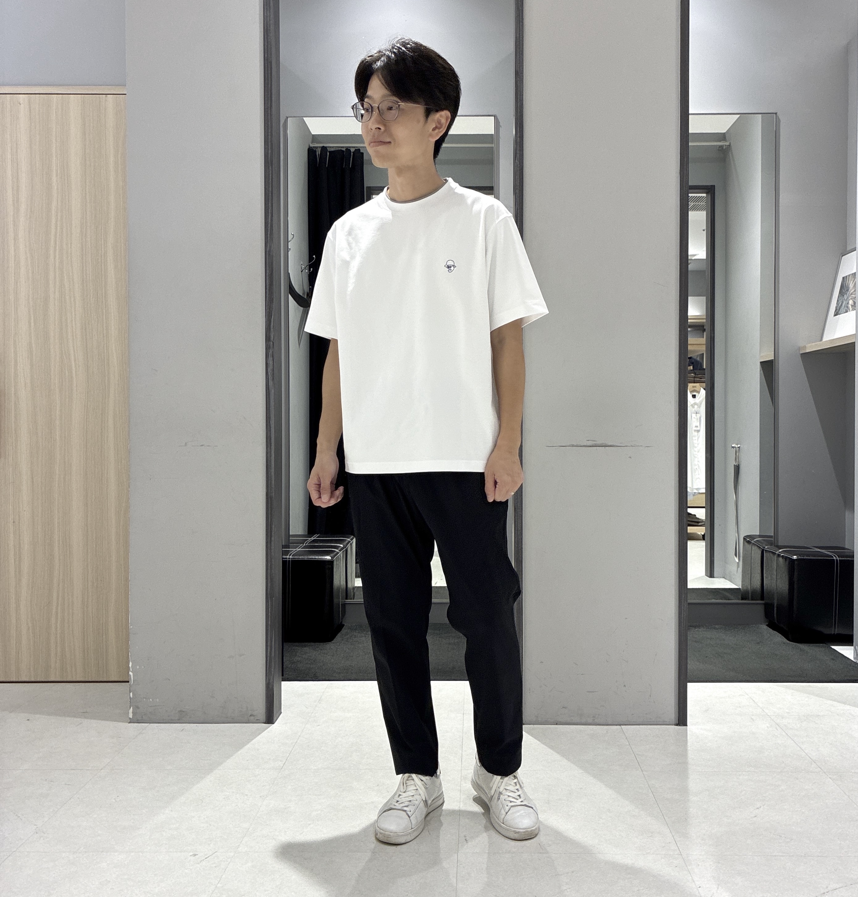 わいずみさんの「TAKEO KIKUCHI｜【日本製】DotAir（R）リゾートプリント半袖シャツ」を使ったコーディネート