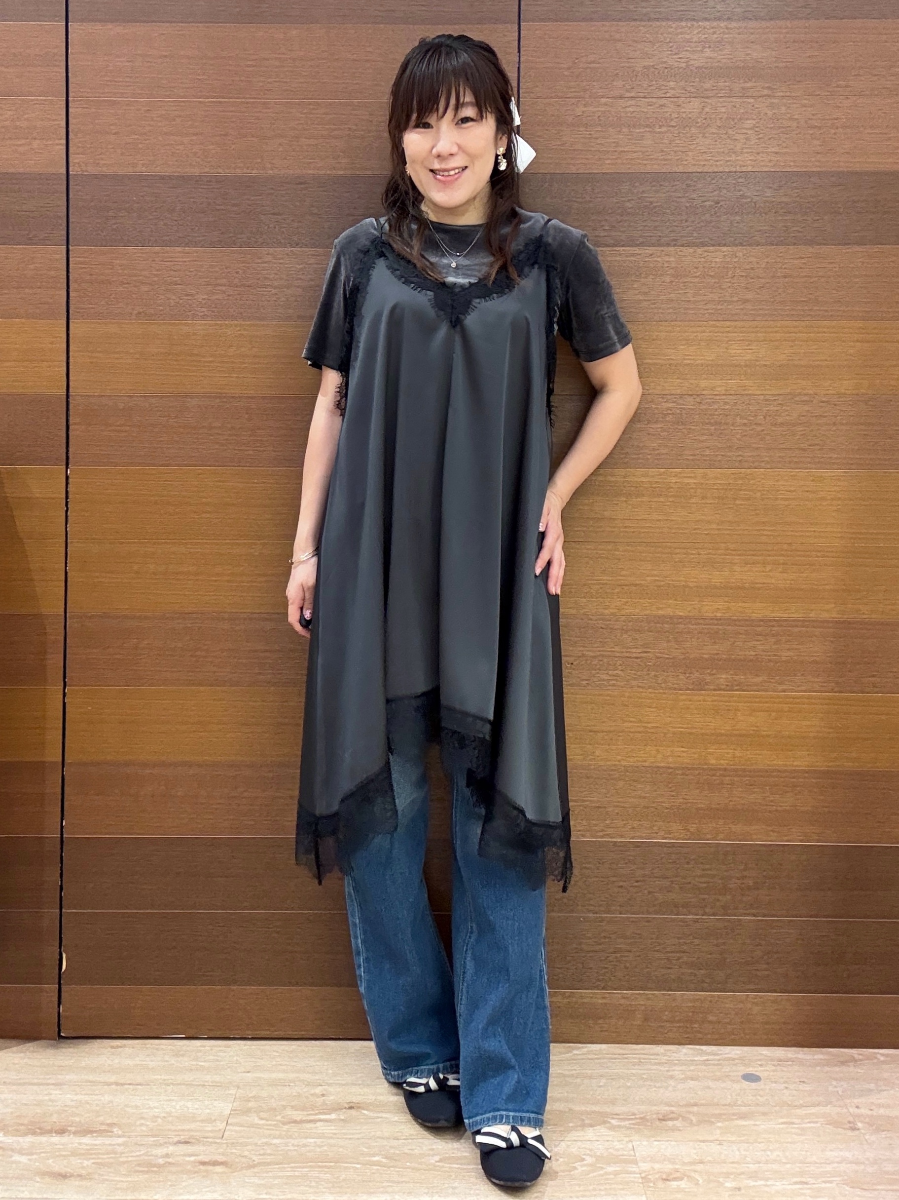 maichiさんの「OPAQUE.CLIP｜フロッキーチュールカットソー【洗濯機OK】」を使ったコーディネート