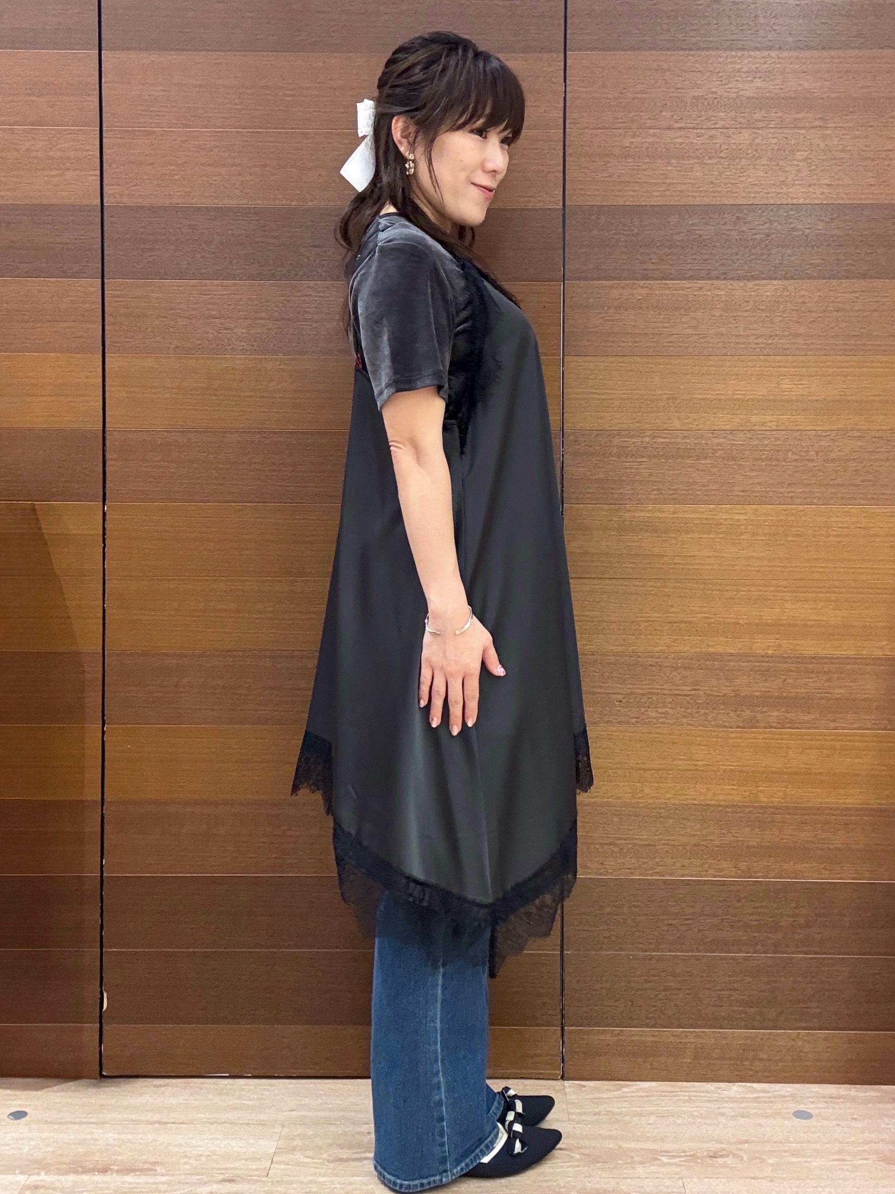 maichiさんの「OPAQUE.CLIP｜フロッキーチュールカットソー【洗濯機OK】」を使ったコーディネート