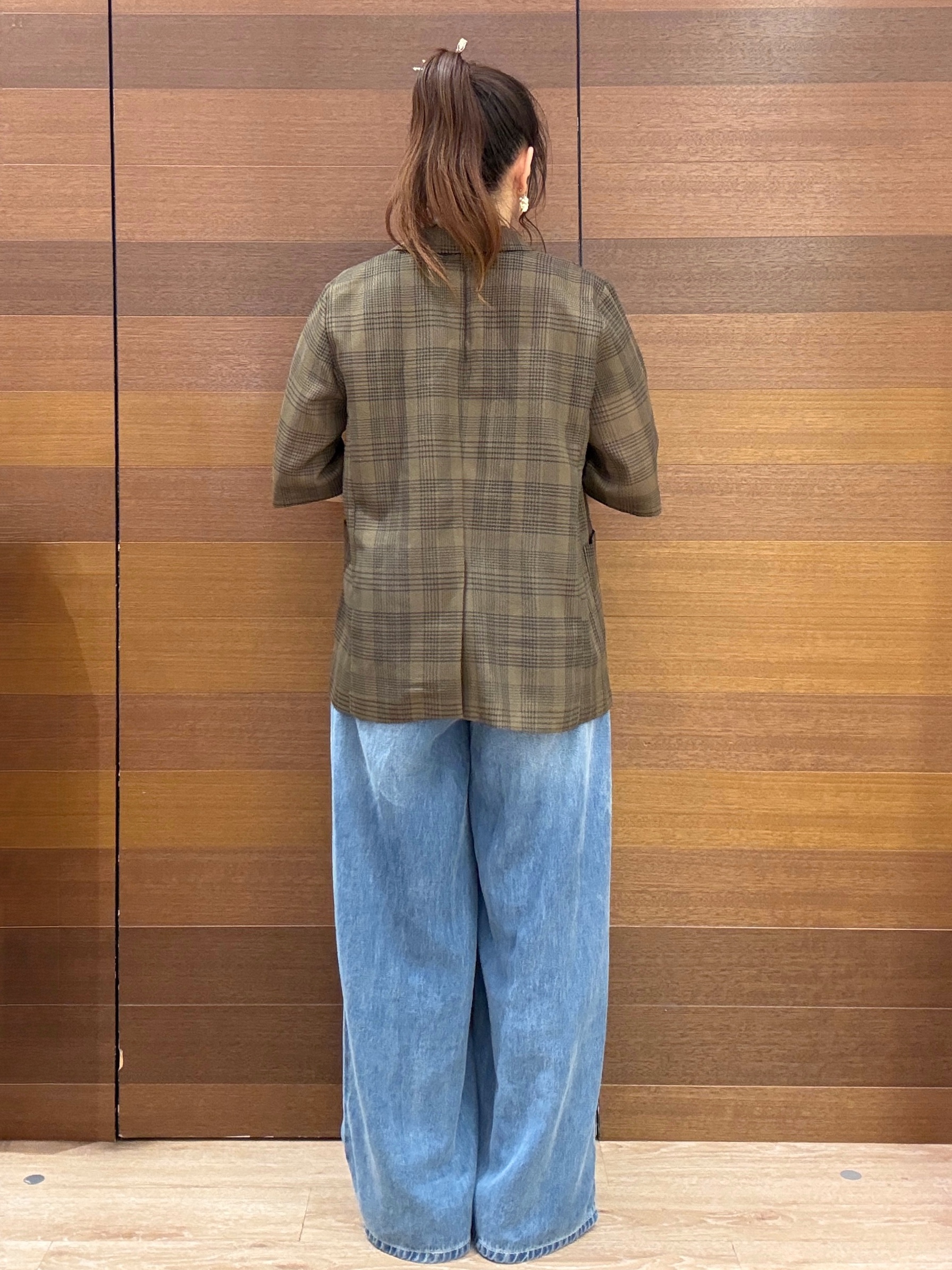 maichiさんの「OPAQUE.CLIP｜メッシュテーラードジャケット／チェック柄アソート【洗濯機OK】」を使ったコーディネート