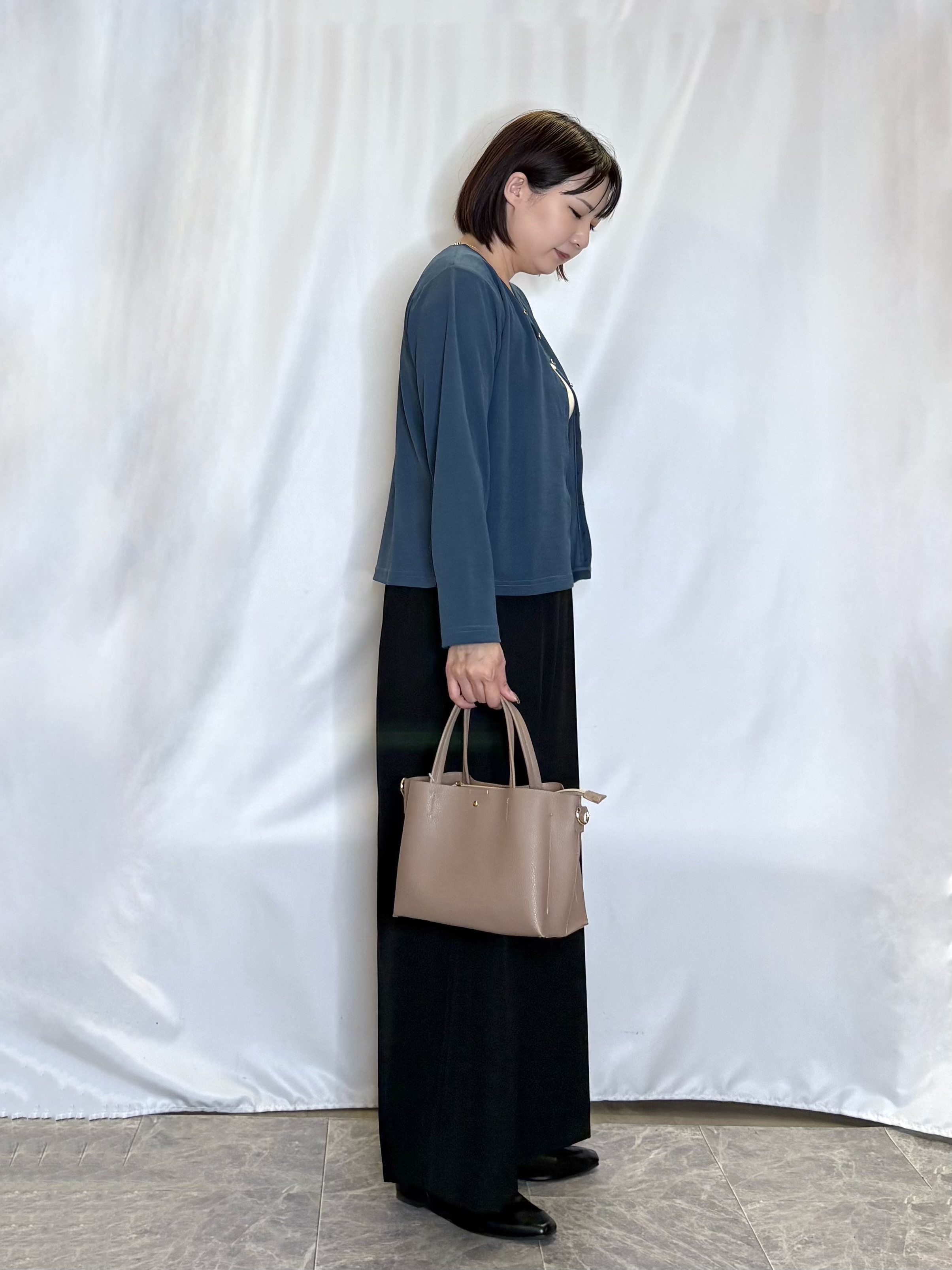 ネリさんの「SHOO･LA･RUE｜【毛玉になりにくい/洗濯機可/S-LL】大人上品な 5分袖スクエアトップス」を使ったコーディネート