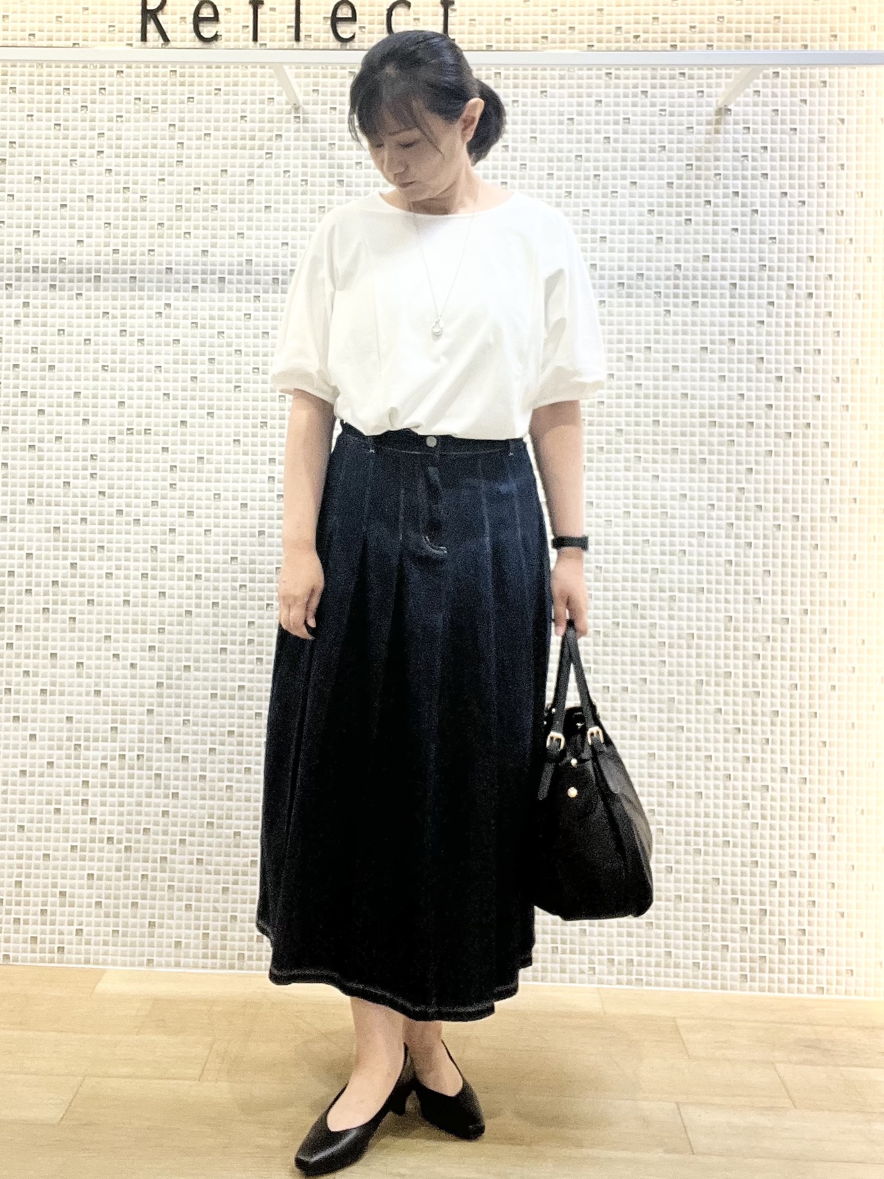 KAOさんの「Reflect｜【UVカット／接触冷感／吸水速乾】ギャザースリーブカットソー」を使ったコーディネート