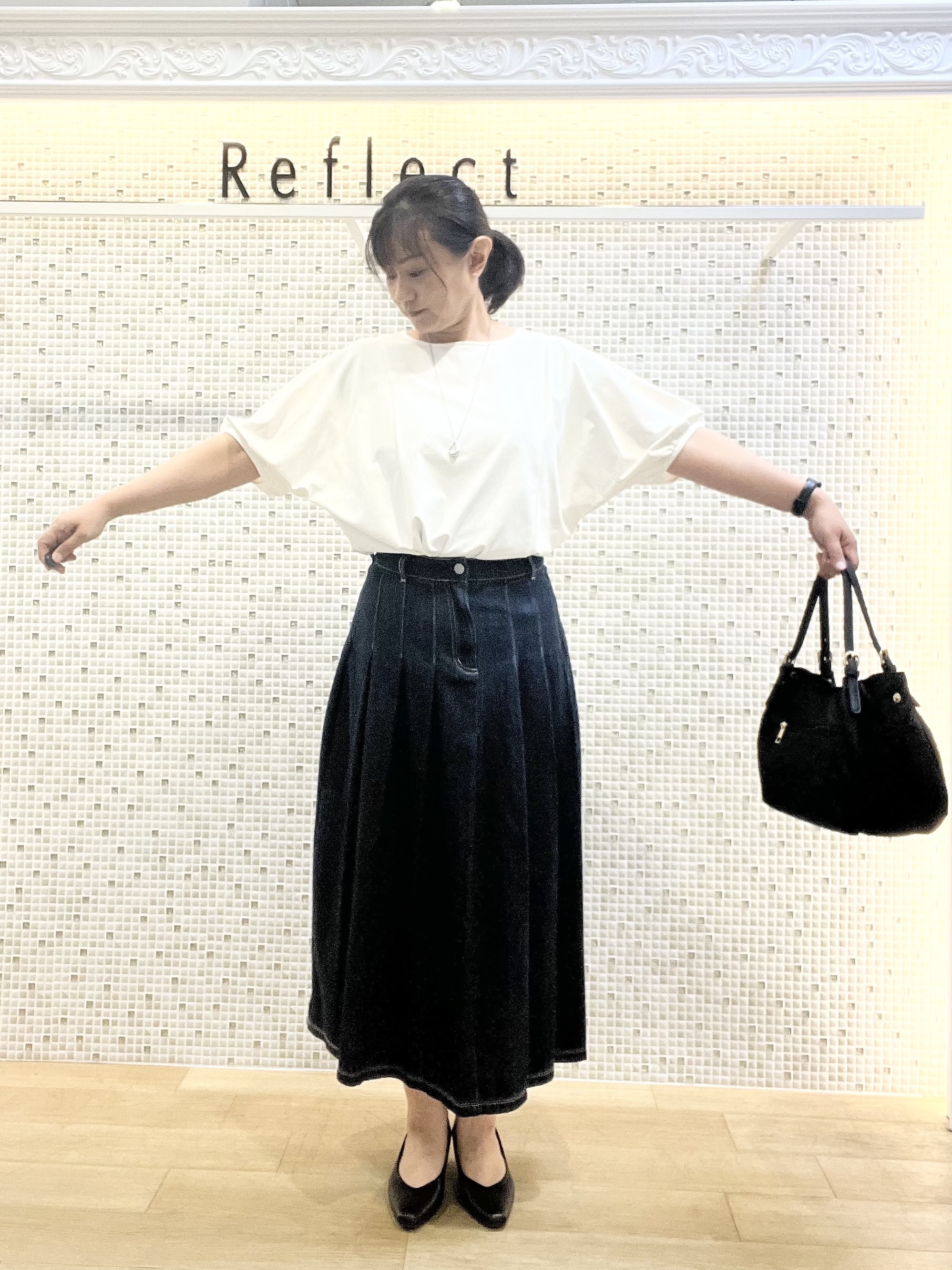 KAOさんの「Reflect｜【UVカット／接触冷感／吸水速乾】ギャザースリーブカットソー」を使ったコーディネート