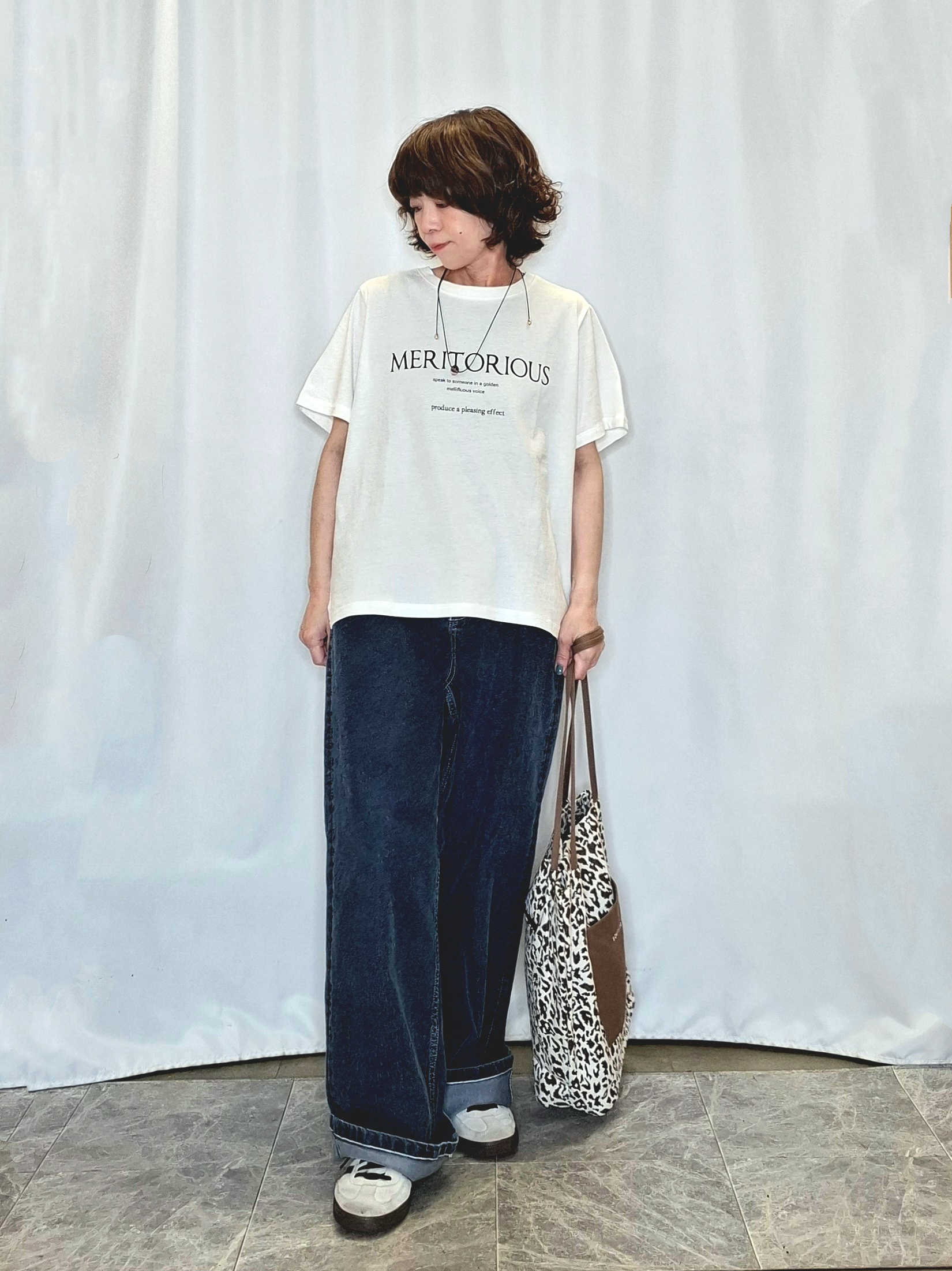 ぬーさんの「SHOO･LA･RUE｜【通気性〇/ひんやり/S-LL】洗濯後しわになりにくい とろみストライプシャツ」を使ったコーディネート