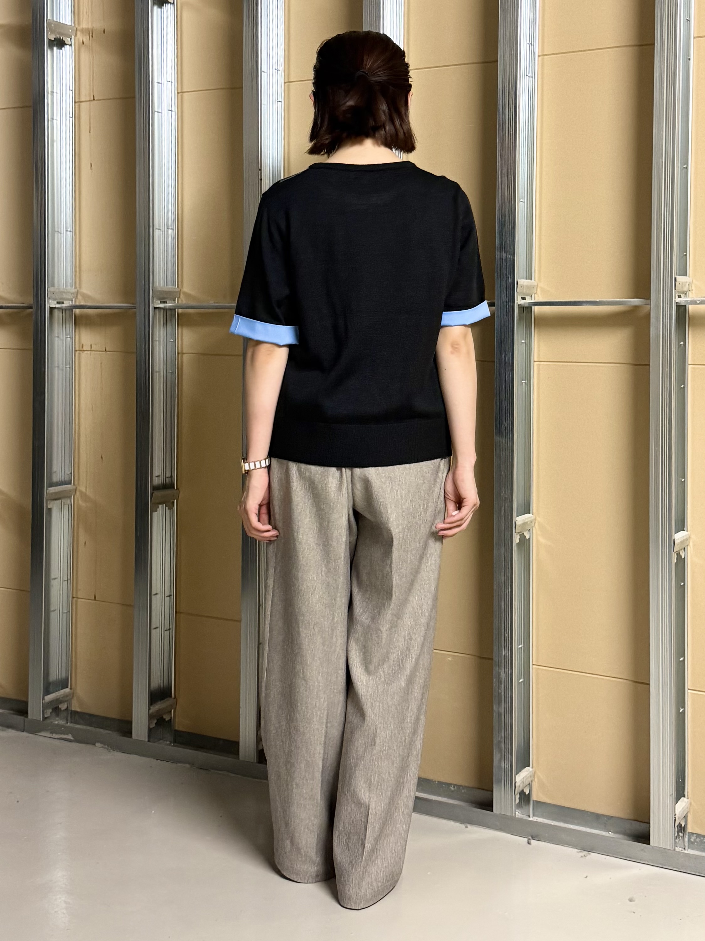 sahoさんの「THE SHOP TK｜POLO BCS/アーガイル5分袖ニット」を使ったコーディネート