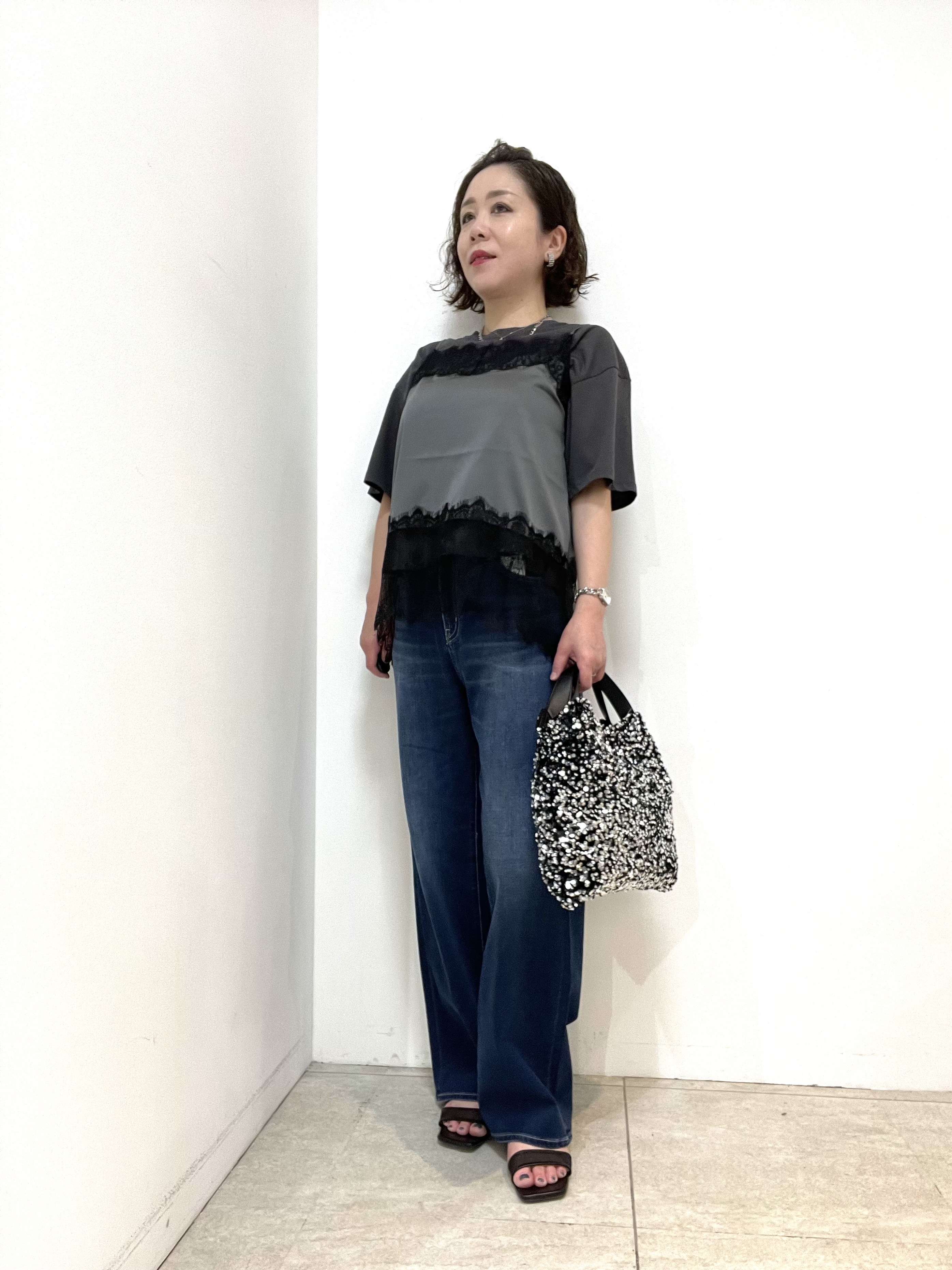 Wachiさんの「UNTITLED｜【1枚でもセットでも】レースキャミ付きプルオーバー」を使ったコーディネート