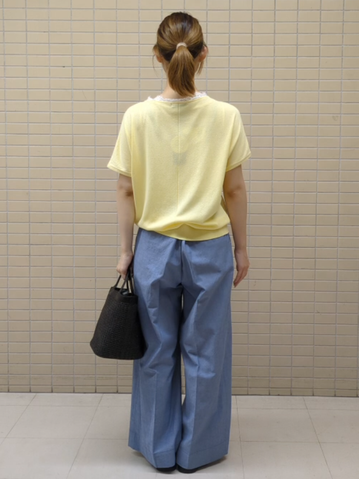 ひまりさんの「Reflect｜【二の腕カバー／手洗い可】ネックレース フレンチスリーブニット」を使ったコーディネート