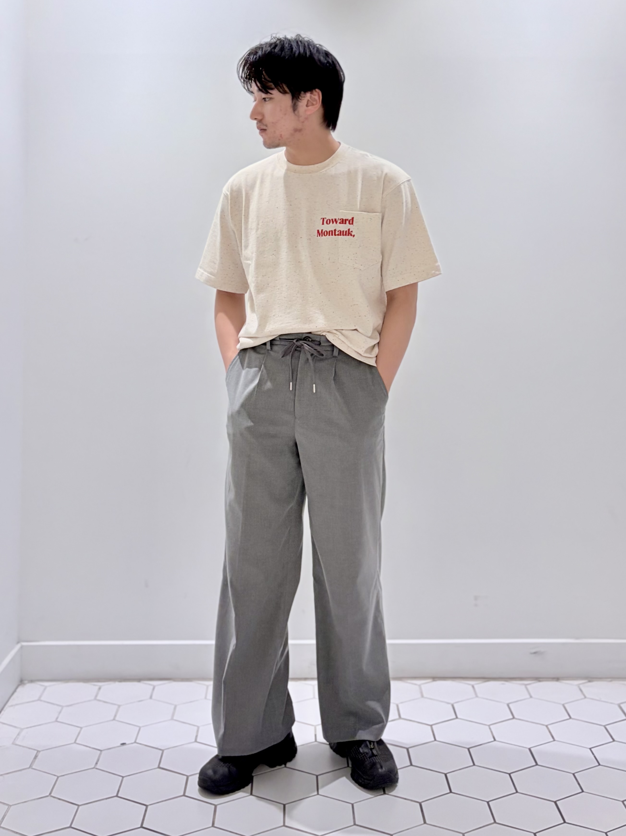 takeruさんの「Dessin｜カラーネップ ポケットTシャツ」を使ったコーディネート