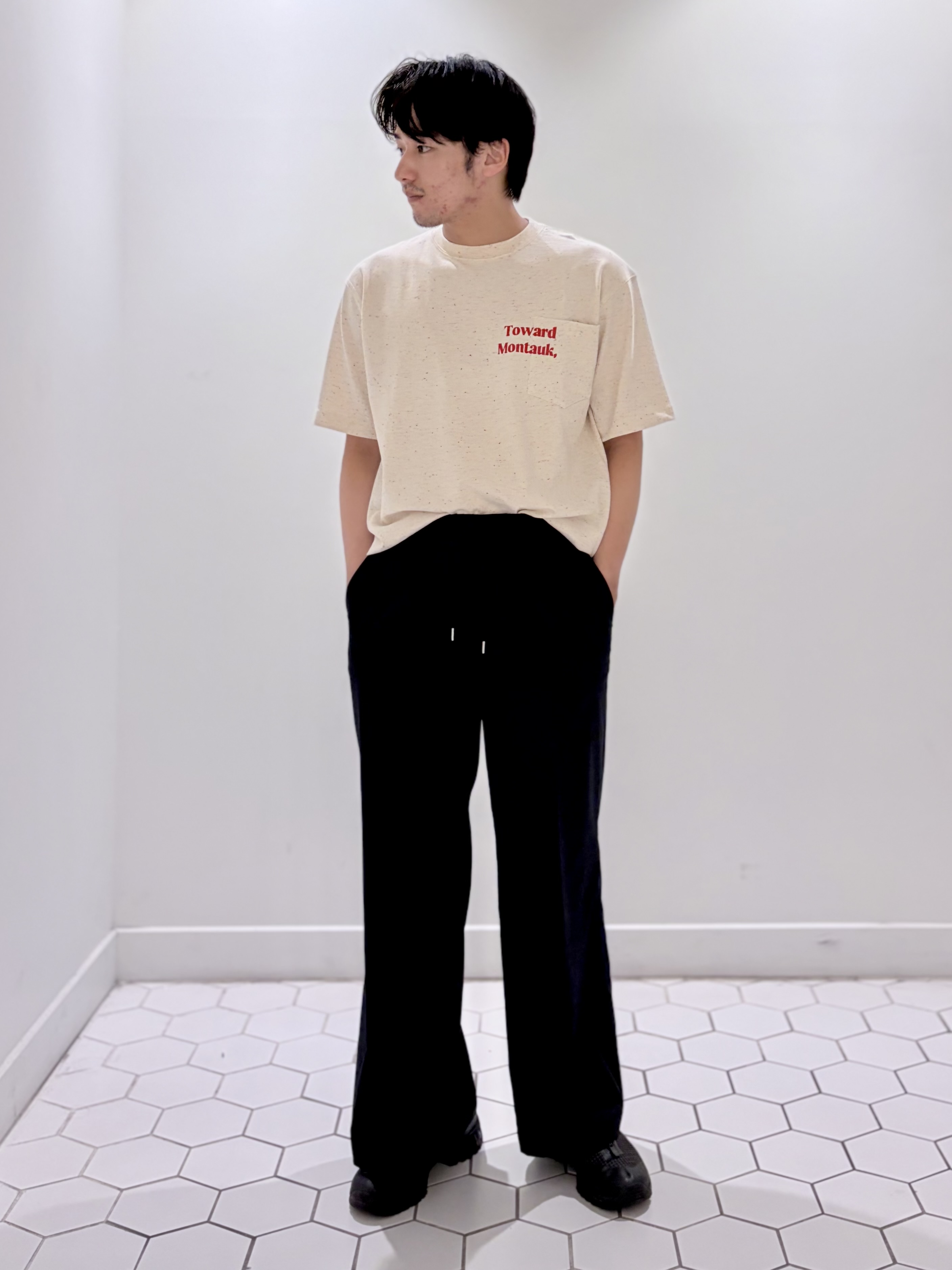takeruさんの「Dessin｜カラーネップ ポケットTシャツ」を使ったコーディネート