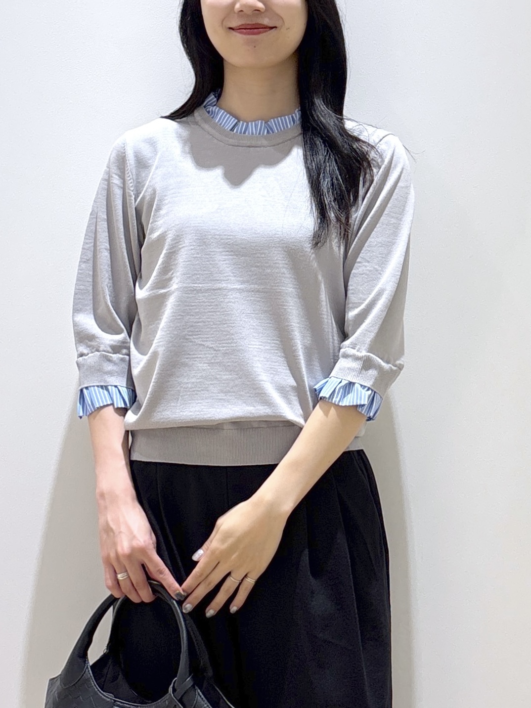 sachikoさんの「OPAQUE.CLIP｜【UVケア／遮熱性】フリルドッキングニット《洗濯機OK》」を使ったコーディネート