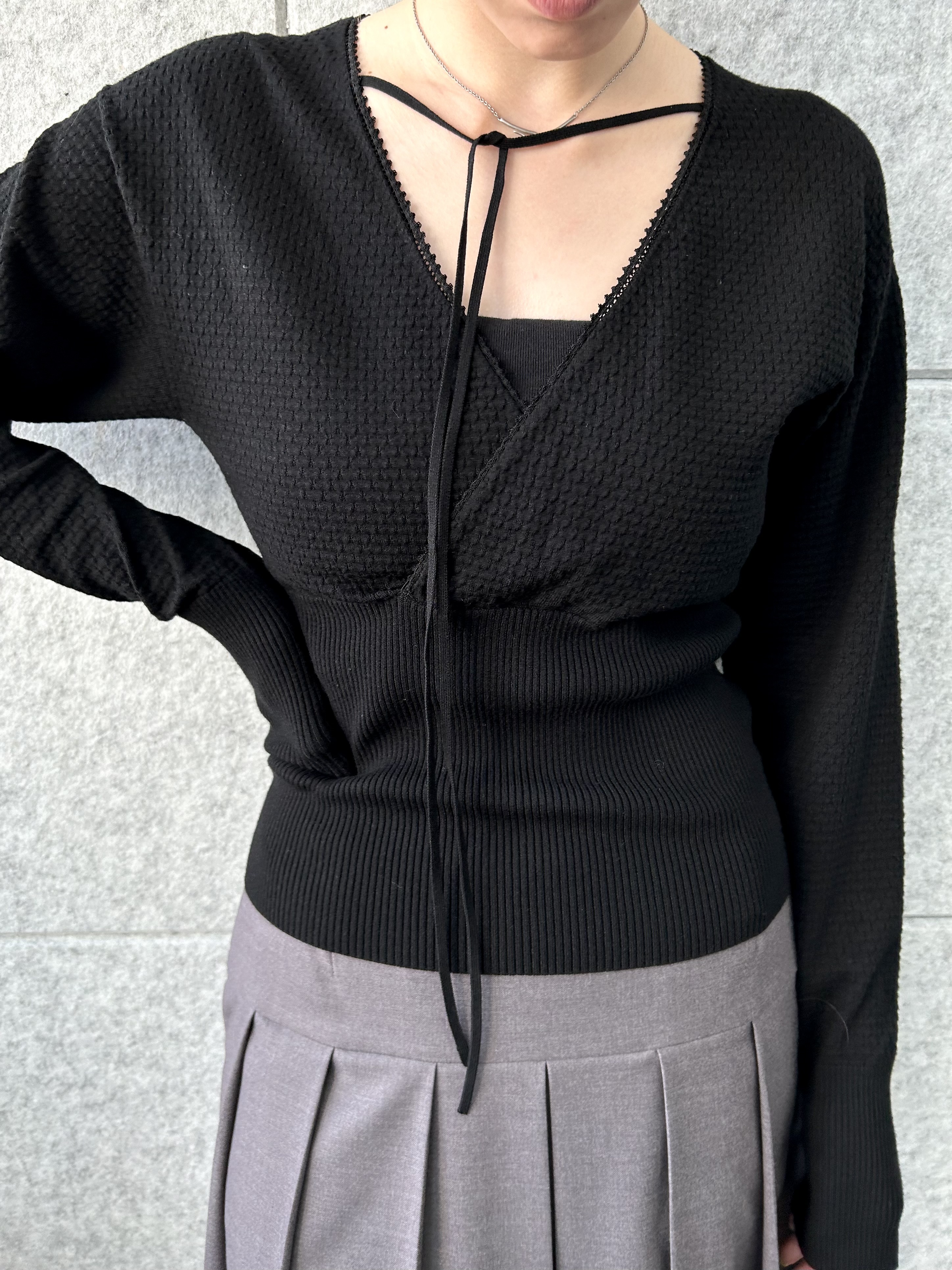 honoka Aさんの「CODE A｜intimate wrap knit top」を使ったコーディネート