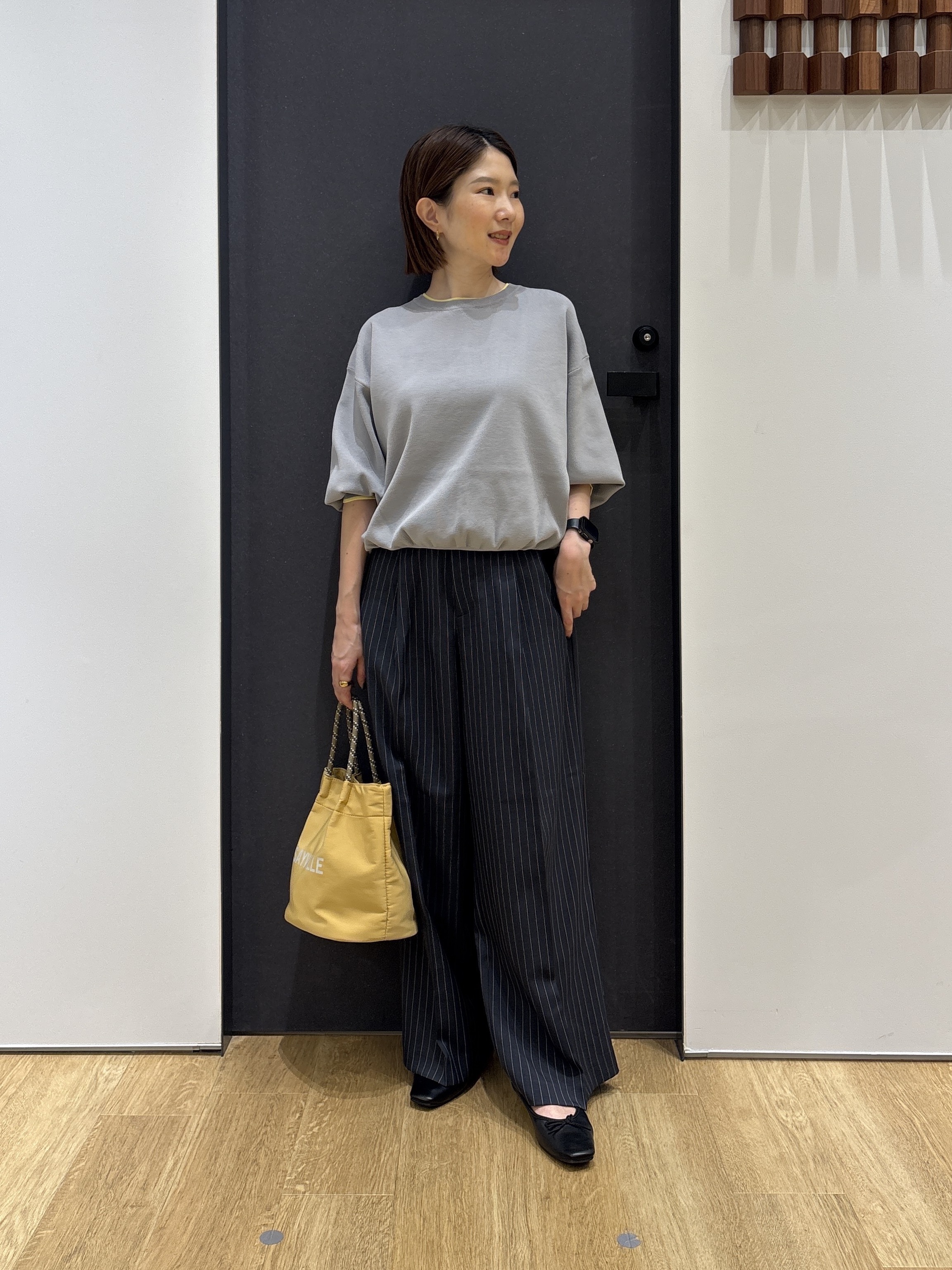risaさんの「Dessin｜【UVカット/マシンウォッシャブル】6分袖配色ニット」を使ったコーディネート