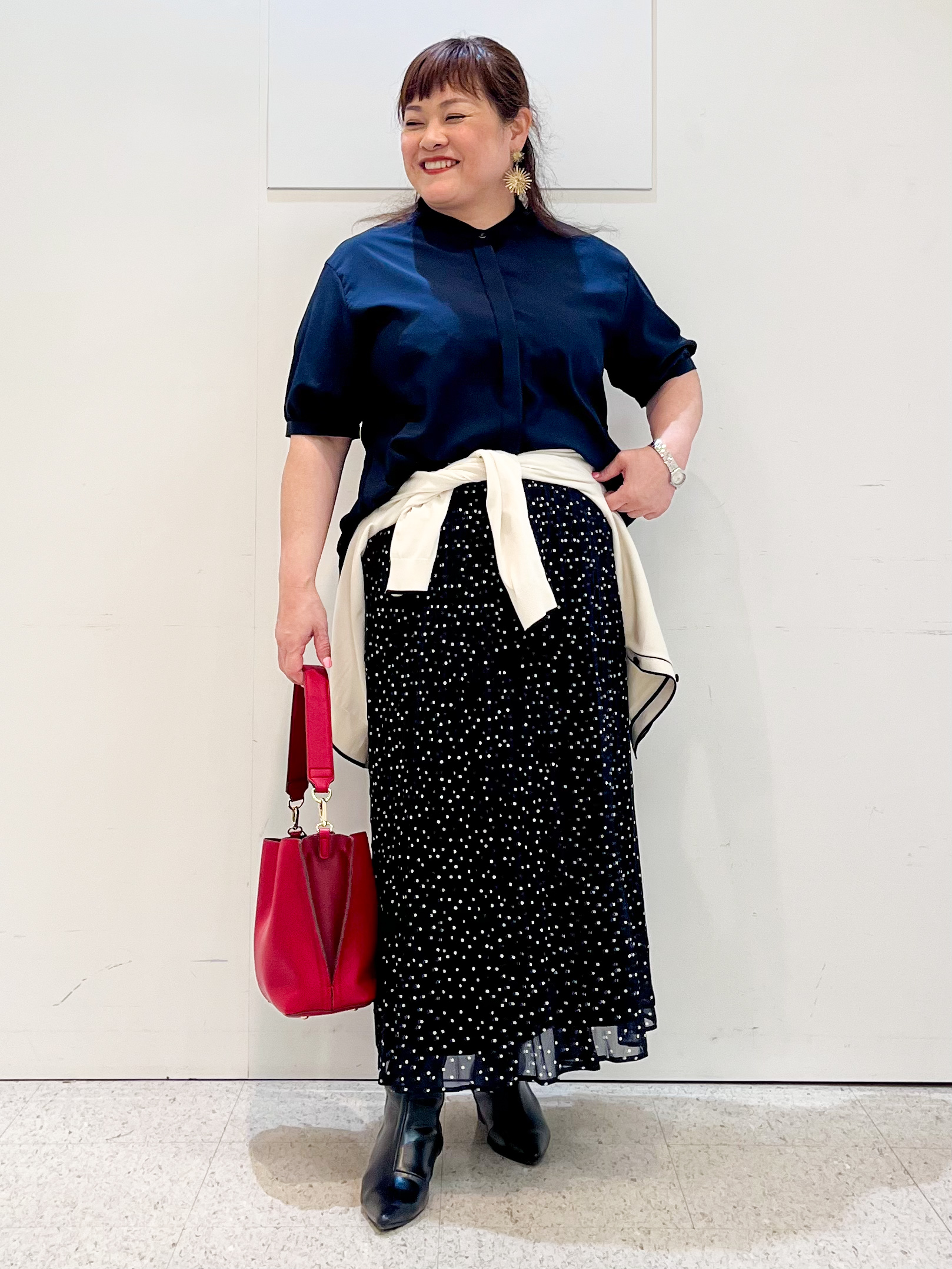 kimmyさんの「Reflect｜【手洗い可】異素材ドッキングブラウス」を使ったコーディネート