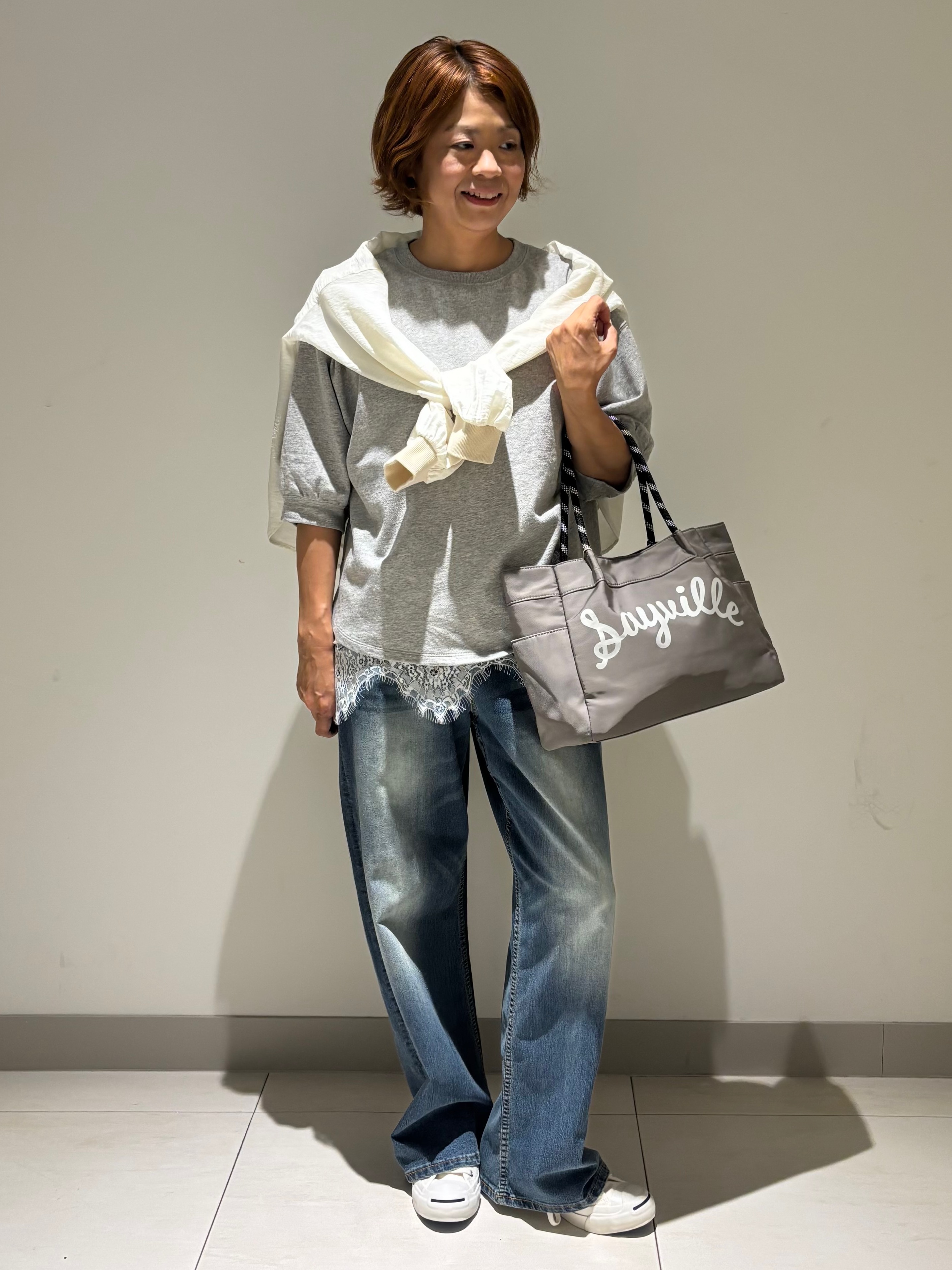 Haruさんの「Dessin｜【UVカット】シアー楊柳ブラウスカーディガン」を使ったコーディネート