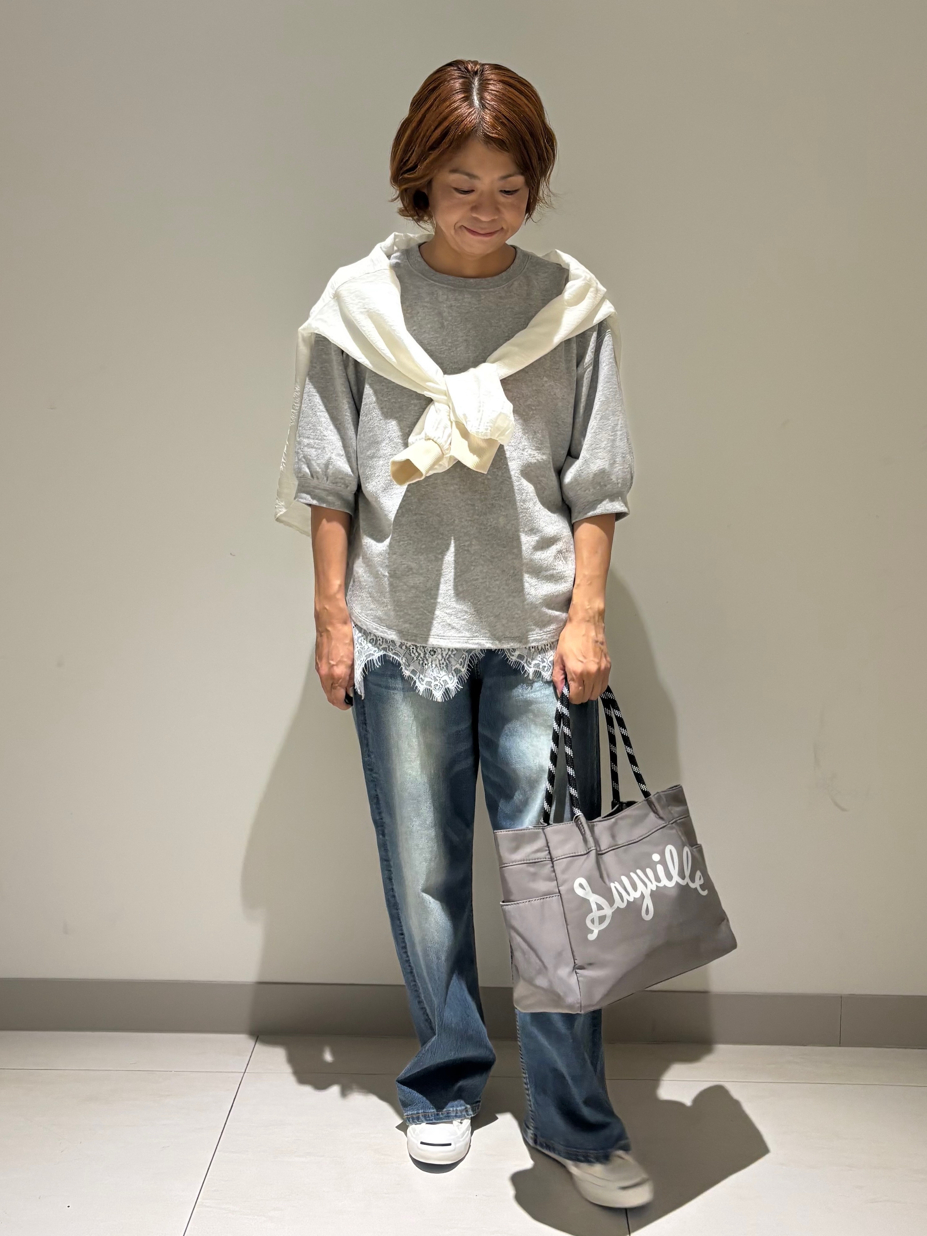 Haruさんの「Dessin｜【UVカット】シアー楊柳ブラウスカーディガン」を使ったコーディネート
