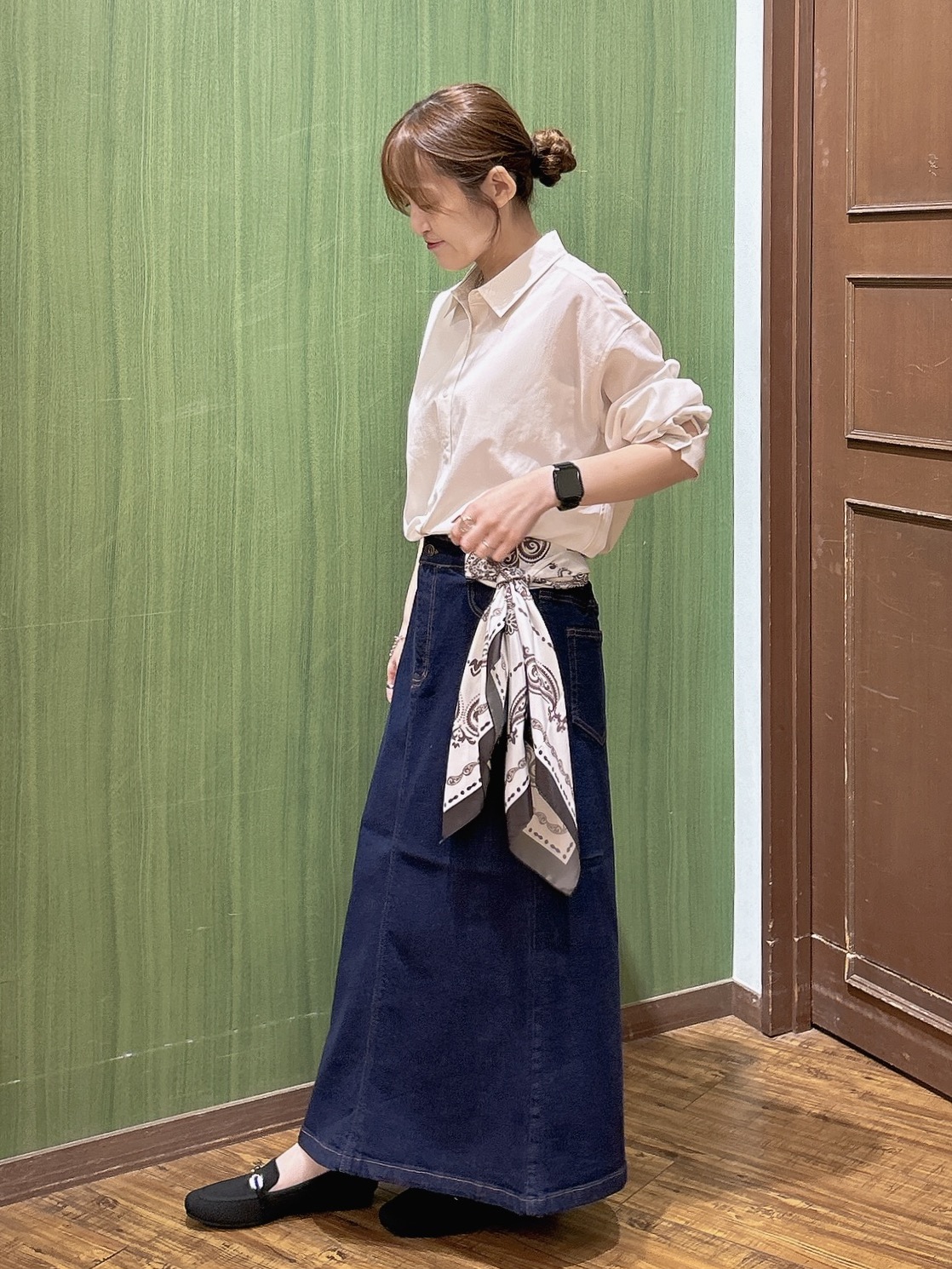かおりさんの「SHOO･LA･RUE｜【通気性〇/S-LL/洗濯機可】大人のきちんとベーシックシャツ」を使ったコーディネート