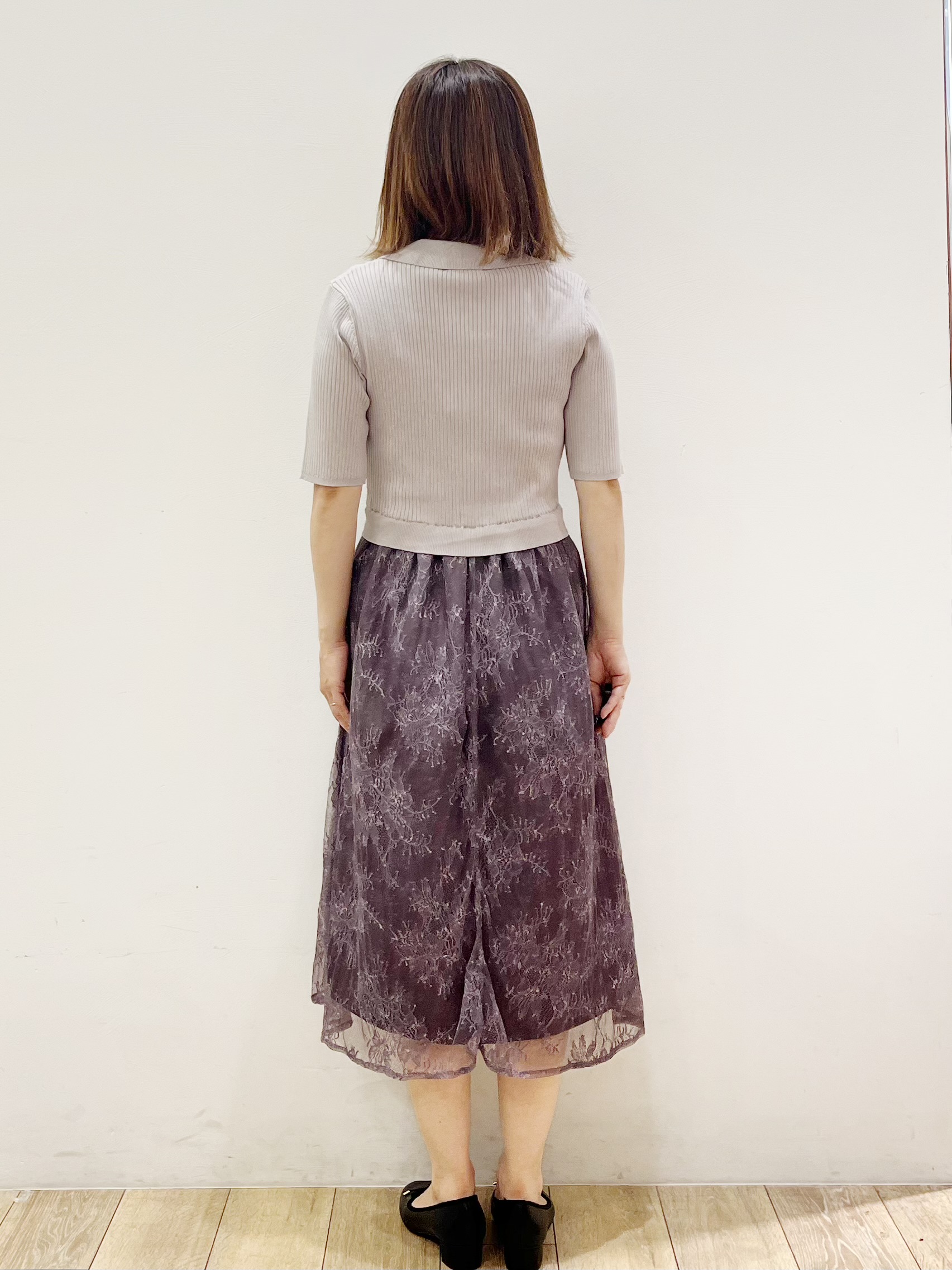 kcさんの「OPAQUE.CLIP｜花柄ドッキング衿付きワンピース【洗濯機OK】」を使ったコーディネート