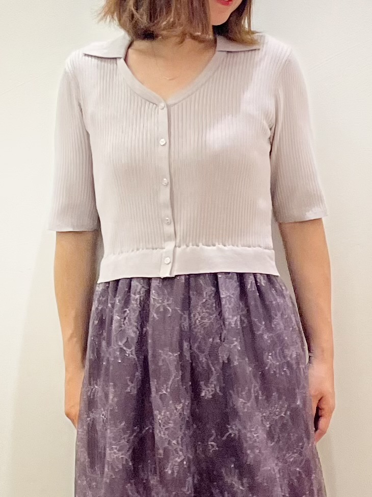 kcさんの「OPAQUE.CLIP｜花柄ドッキング衿付きワンピース【洗濯機OK】」を使ったコーディネート