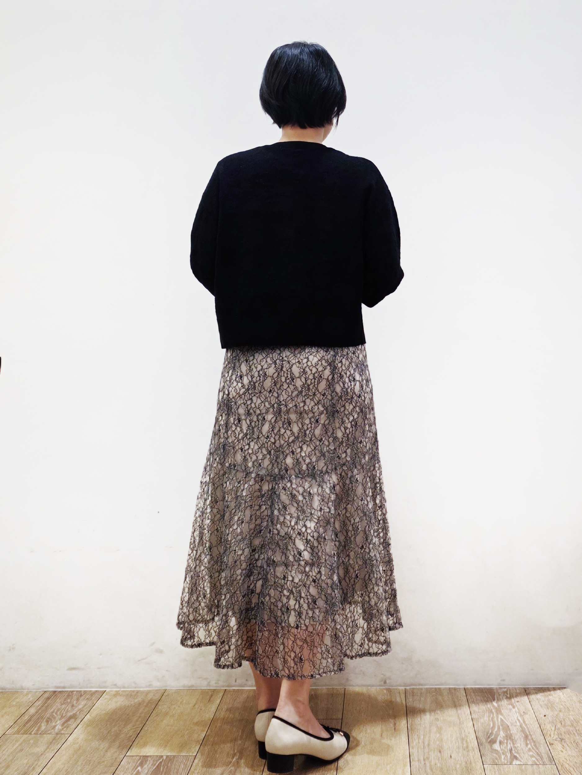 yuyuさんの「OPAQUE.CLIP｜【８色展開】柄アソートシアーカーディガン《洗濯機OK》」を使ったコーディネート