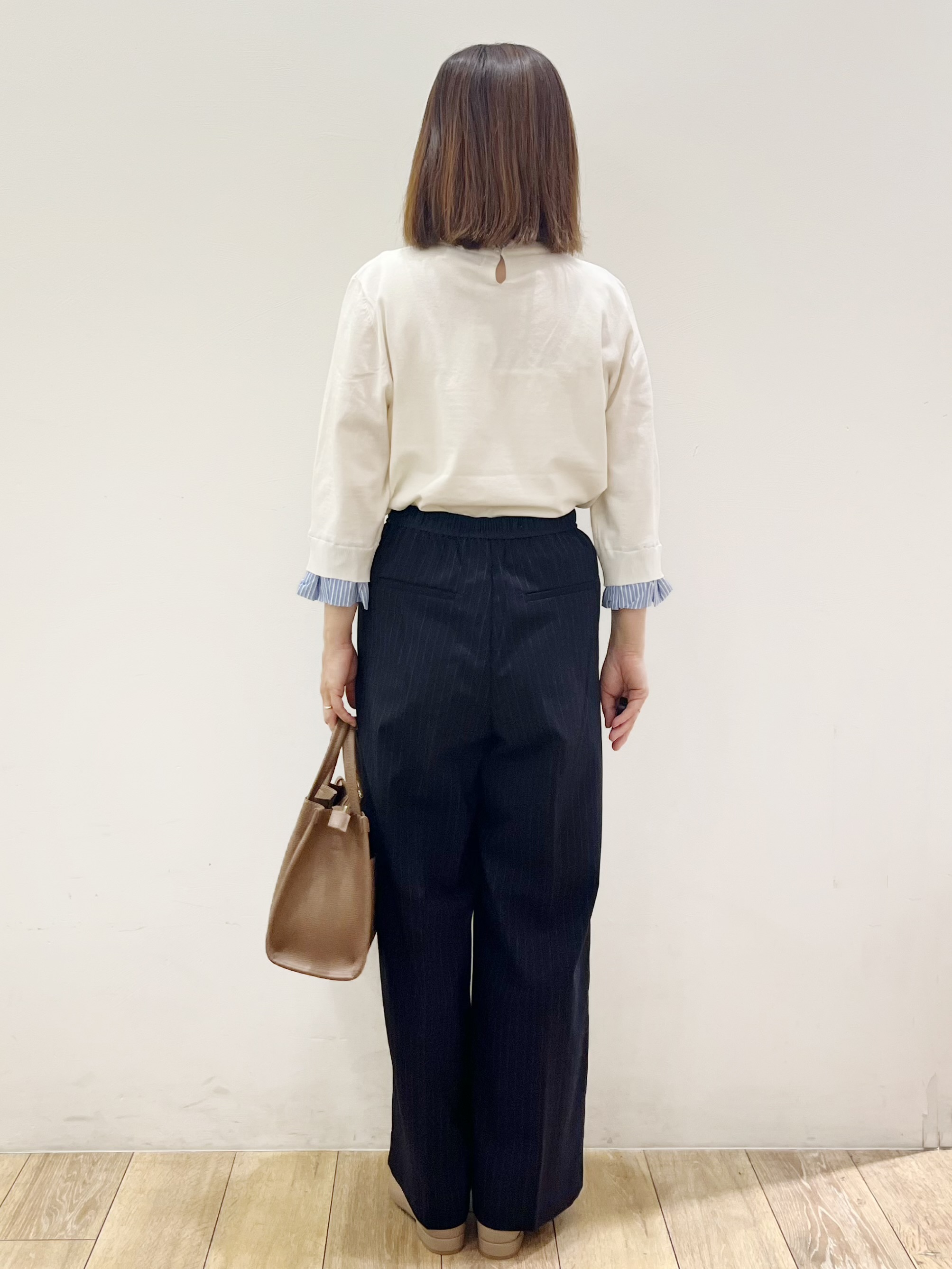 kcさんの「OPAQUE.CLIP｜【UVケア／遮熱性】フリルドッキングニット《洗濯機OK》」を使ったコーディネート