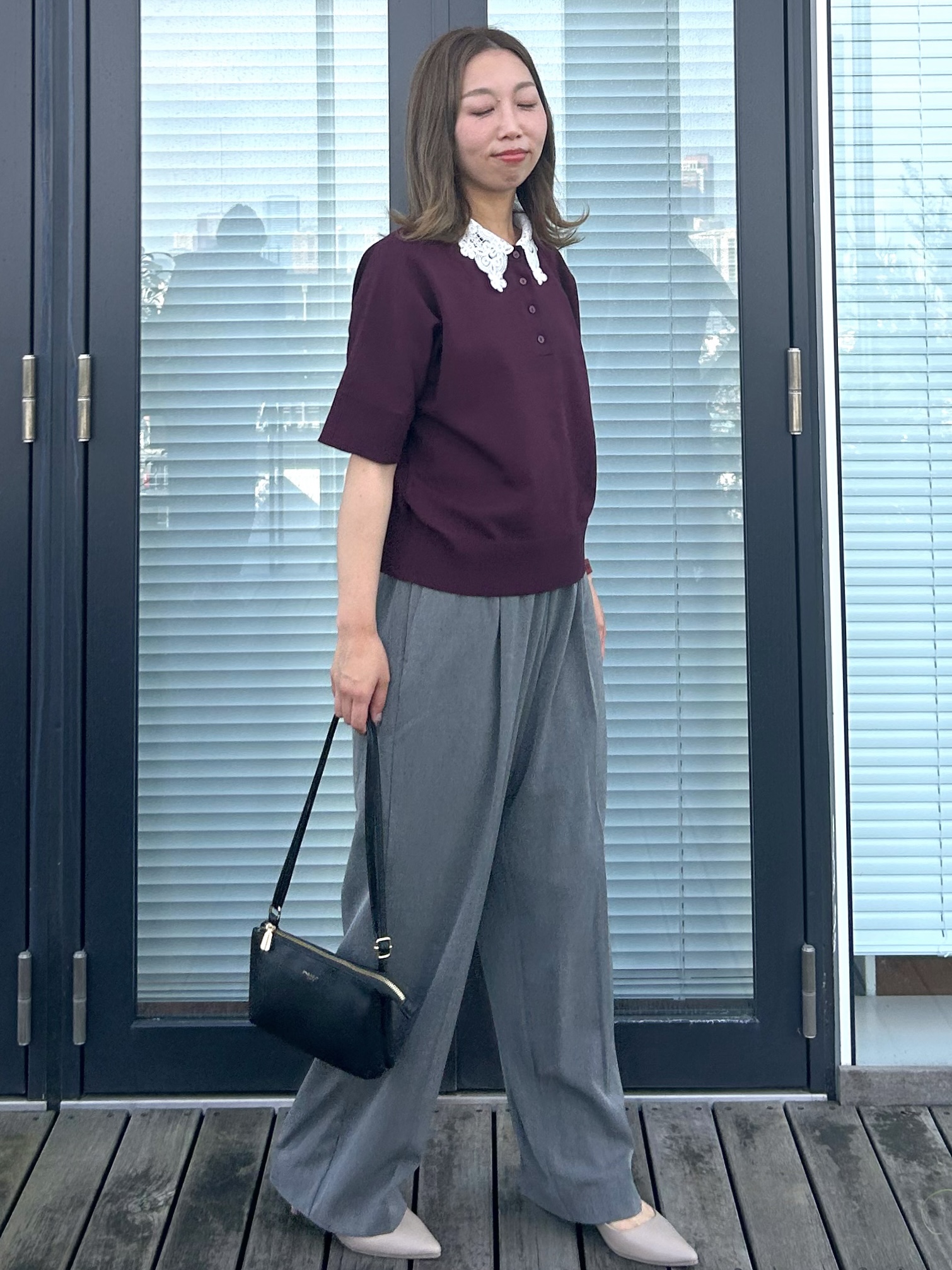 madokaさんの「OPAQUE.CLIP｜2WAY衿ドッキングニット《洗濯機OK》」を使ったコーディネート