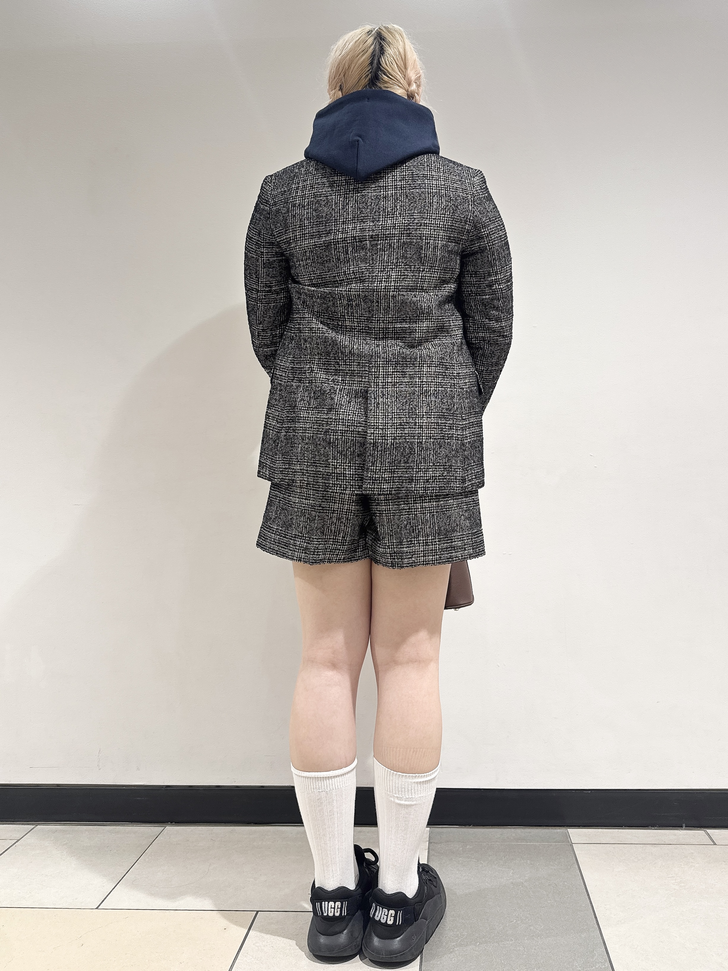 なかもとあきさんの「DRESSTERIOR｜【セットアップ可能】ループグレンチェックダブルジャケット」を使ったコーディネート