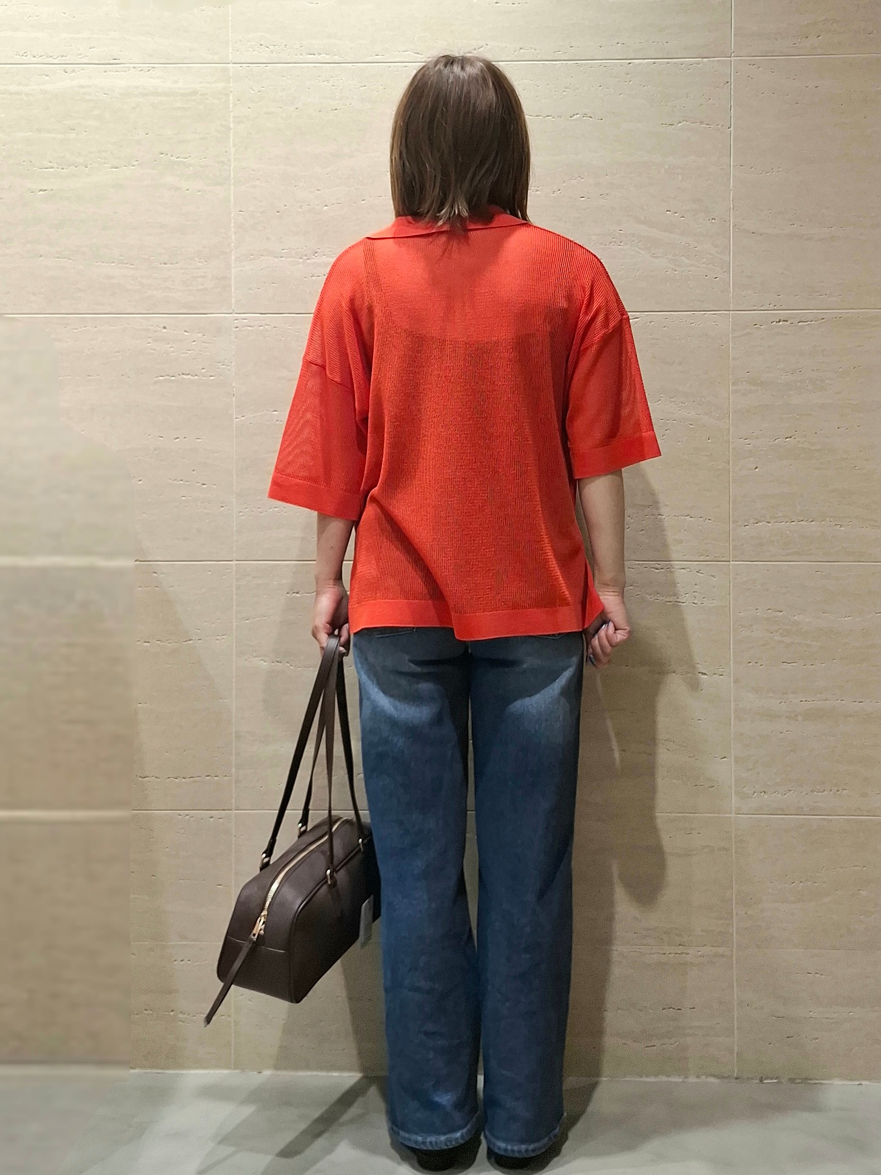 かほさんの「OPAQUE.CLIP｜メッシュスキッパーポロニット【UVケア／洗濯機OK】」を使ったコーディネート
