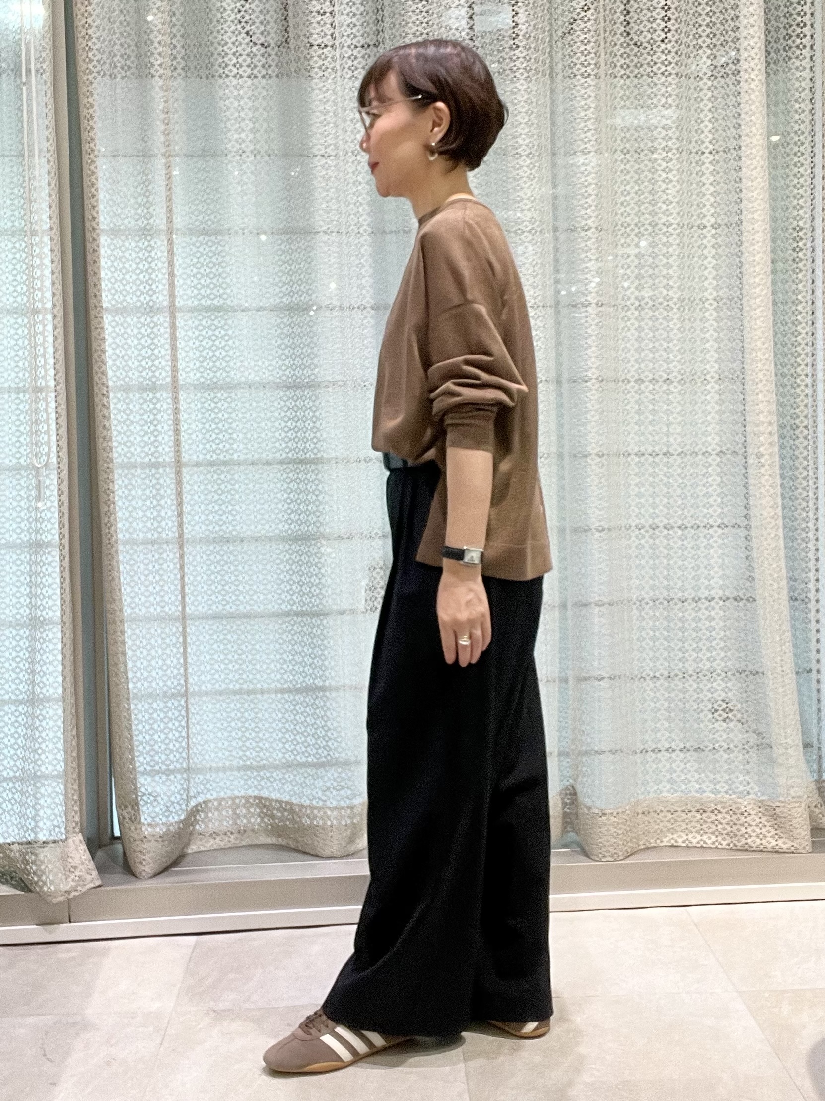 ymさんの「UNTITLED｜【アンサンブル可/秋羽織り/シアー】前後2WAYカーディガン」を使ったコーディネート