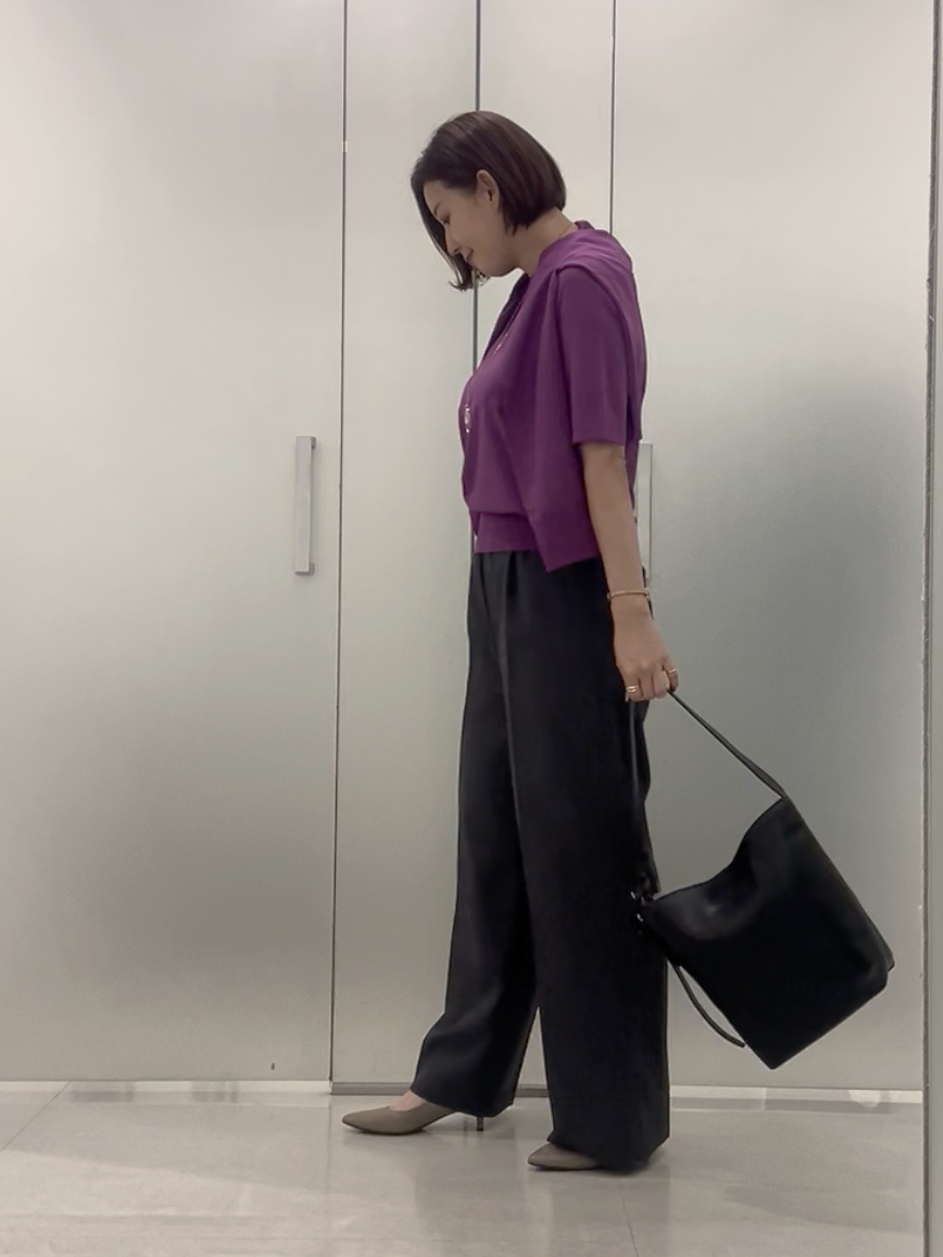 まどかさんの「UNTITLED｜【アンサンブル可能/秋羽織り】コンパクトニットカーディガン」を使ったコーディネート