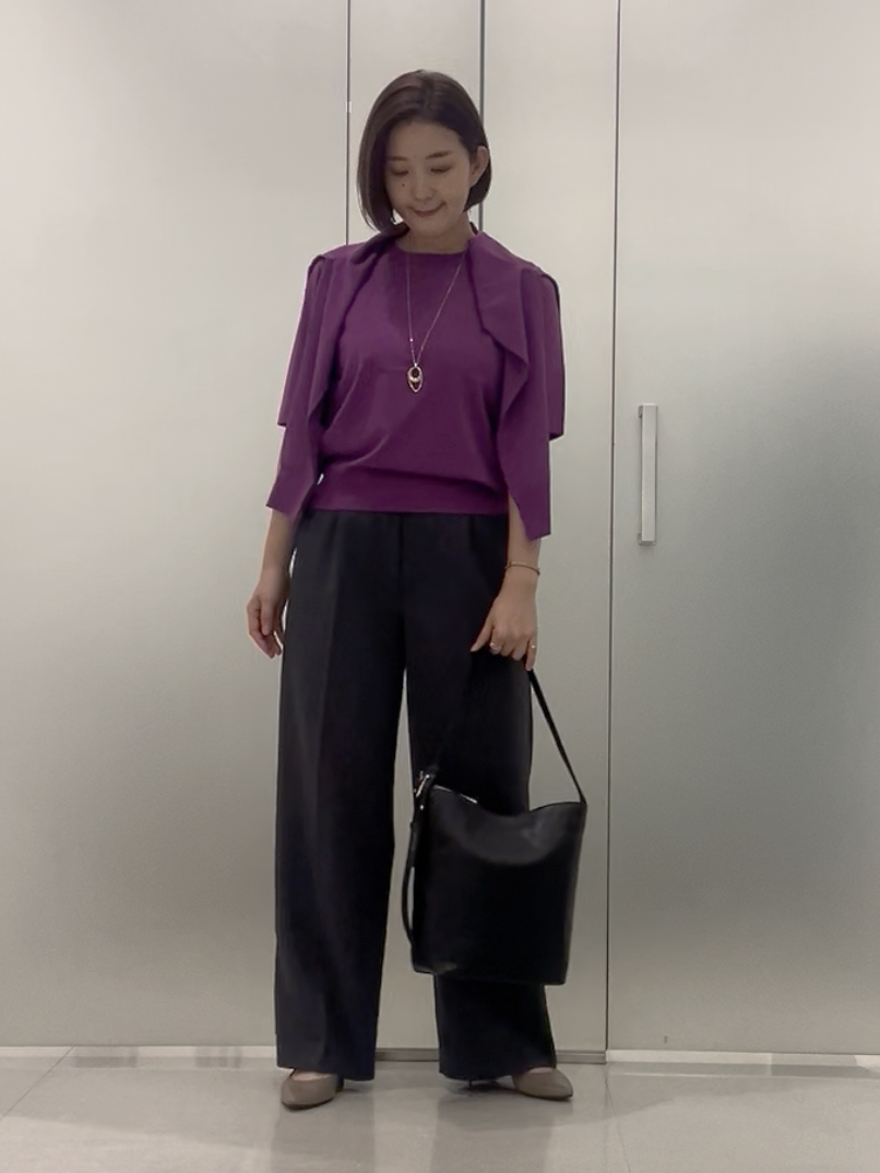 まどかさんの「UNTITLED｜【アンサンブル可能/秋羽織り】コンパクトニットカーディガン」を使ったコーディネート