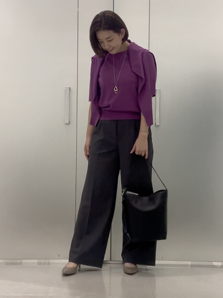 まどかさんの「UNTITLED｜【アンサンブル可能/秋羽織り】コンパクトニットカーディガン」を使ったコーディネート