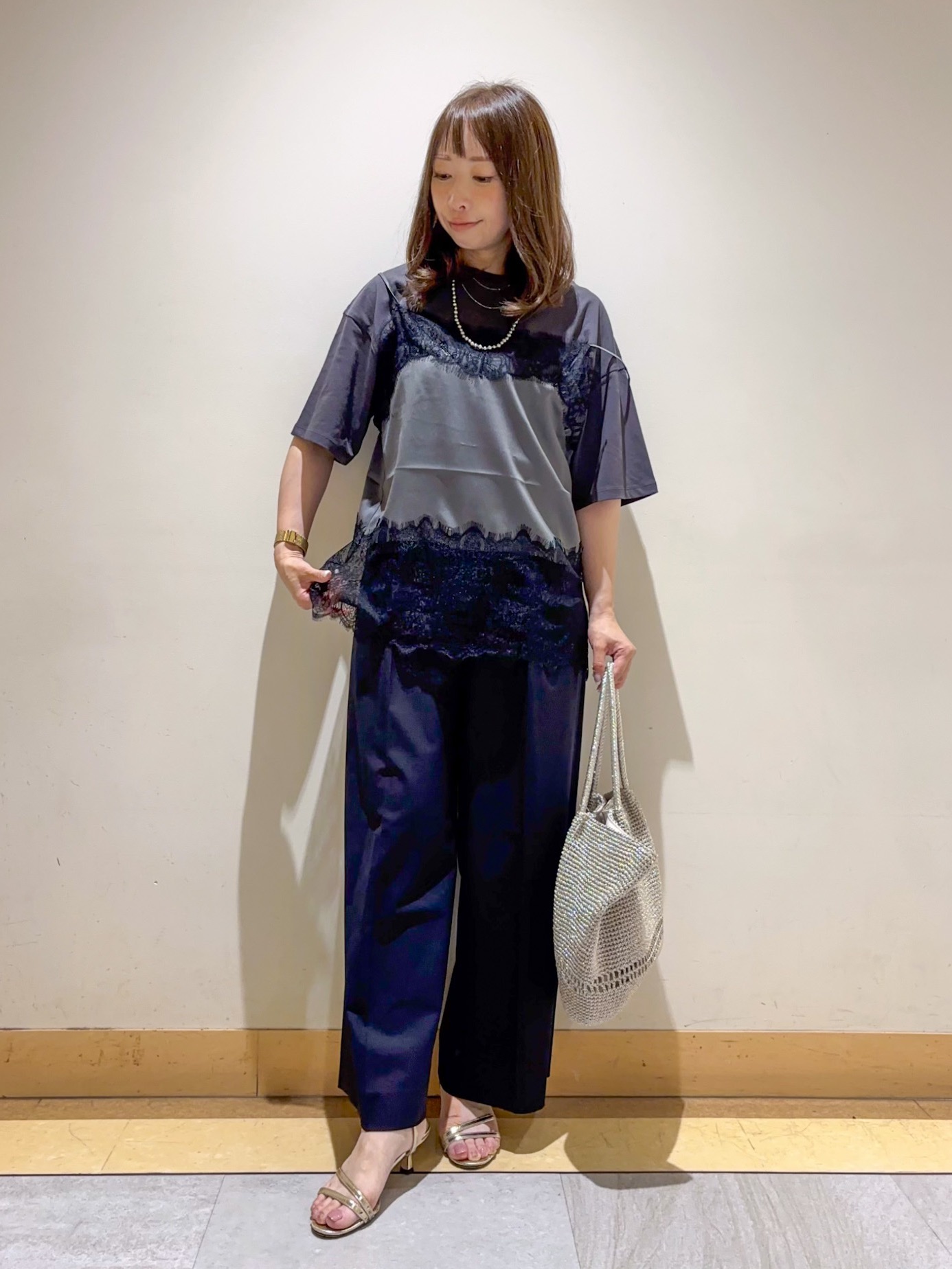 sattoさんの「UNTITLED｜【1枚でもセットでも】レースキャミ付きプルオーバー」を使ったコーディネート