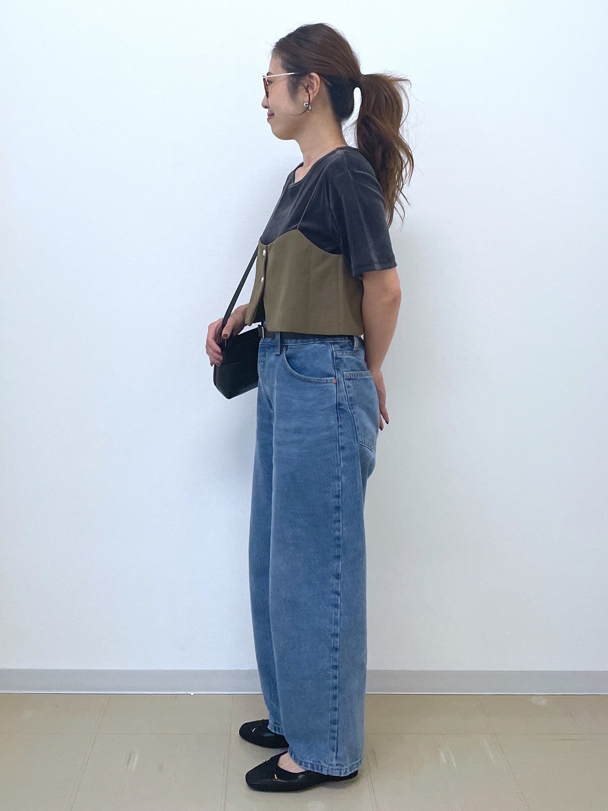 Akiさんの「OPAQUE.CLIP｜フロッキーチュールカットソー【洗濯機OK】」を使ったコーディネート